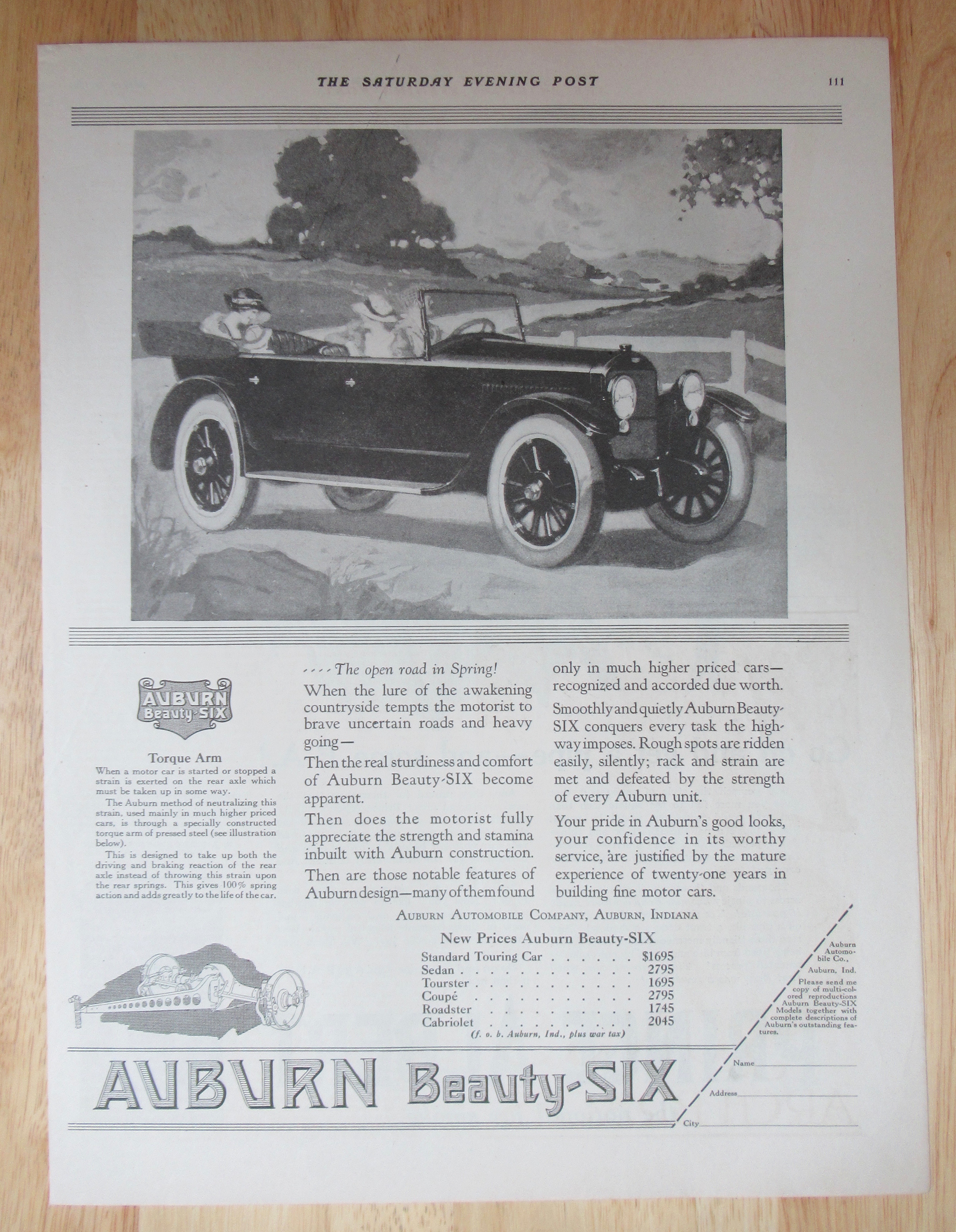 1921 Auburn Beauty Six with the Torque Arm