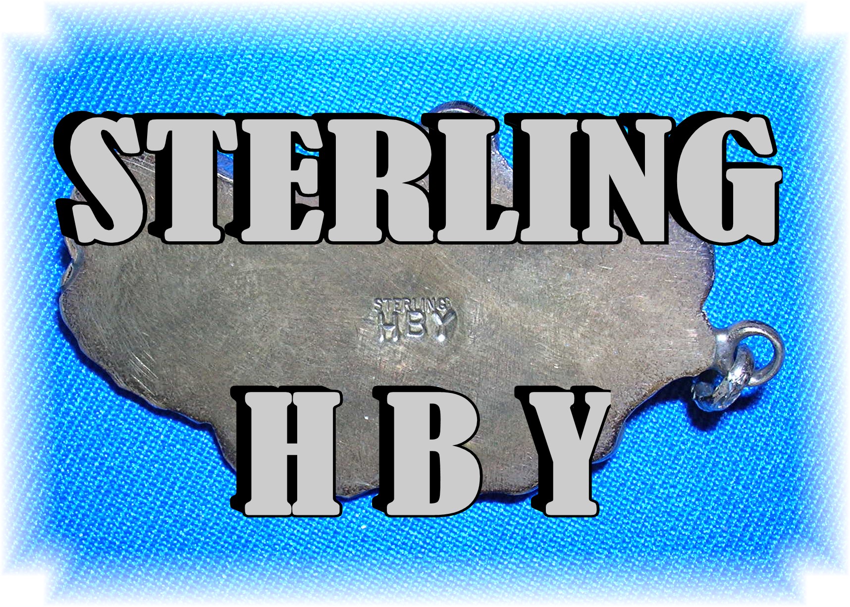 Signed Sterling Silver and Black Onyx H B Y Pendant