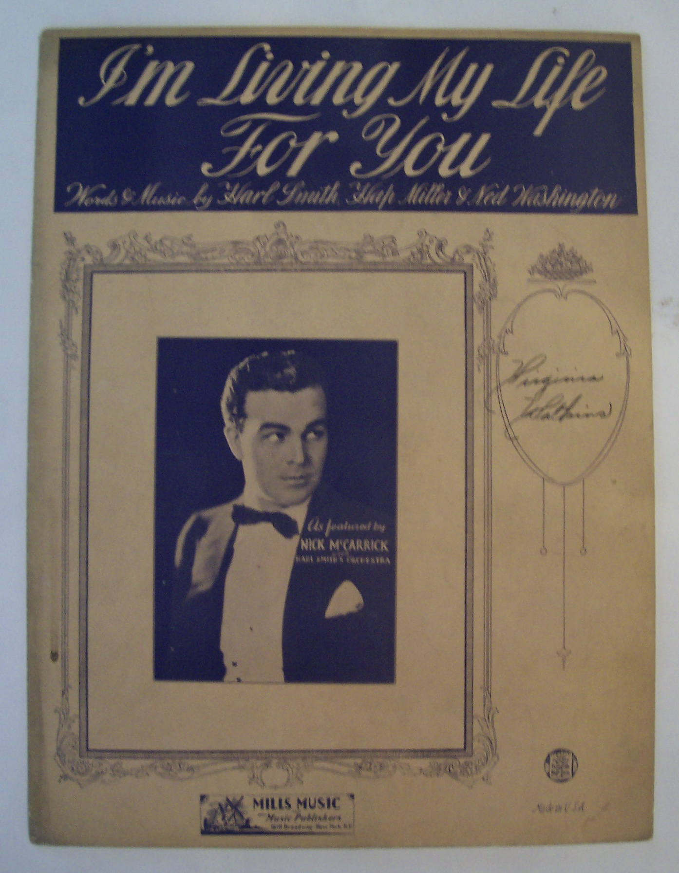 Sheet Music For 1932 I'm Living My Life For You