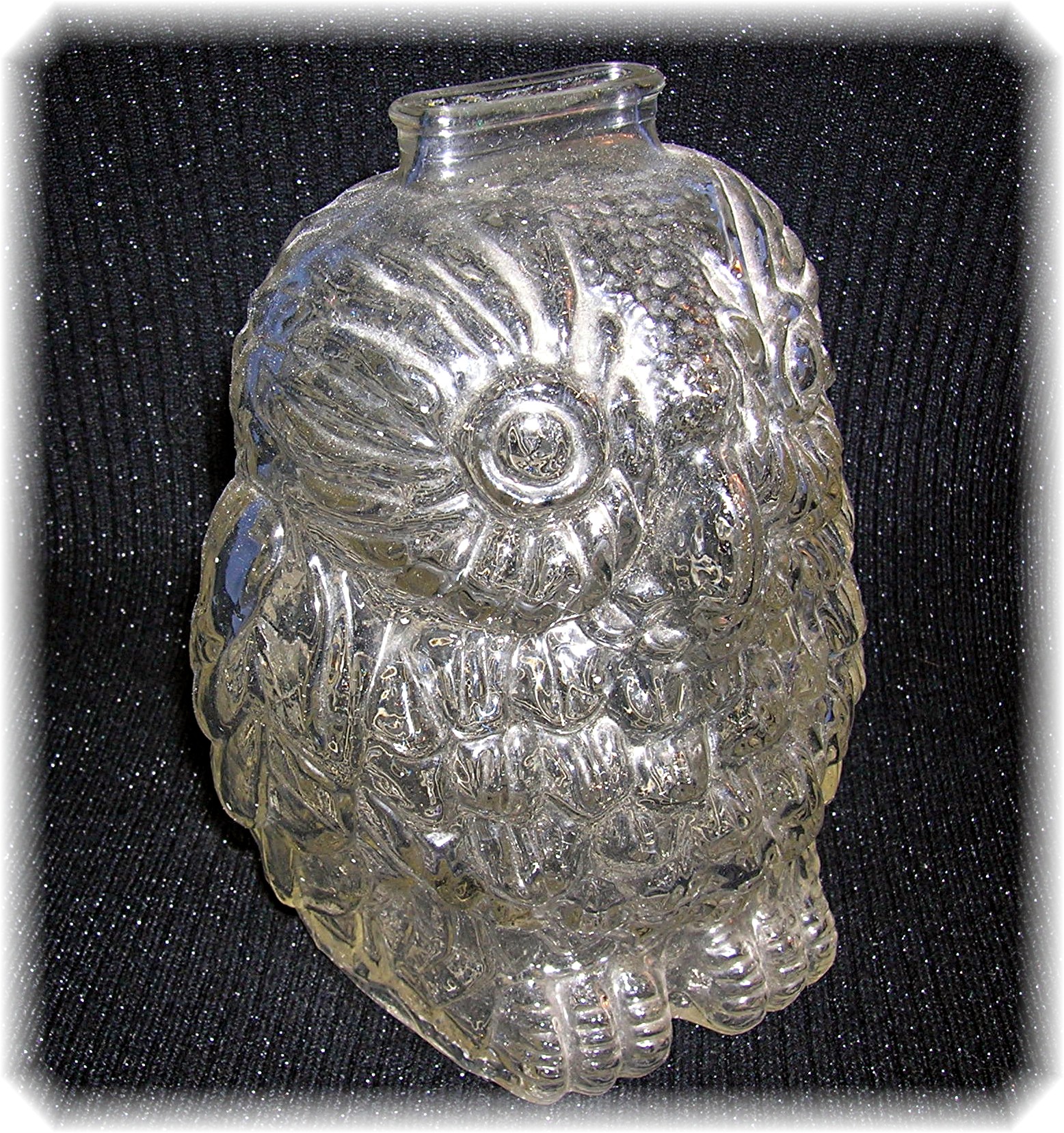 BANK - Vintage Glass Wise Old Owl Bank