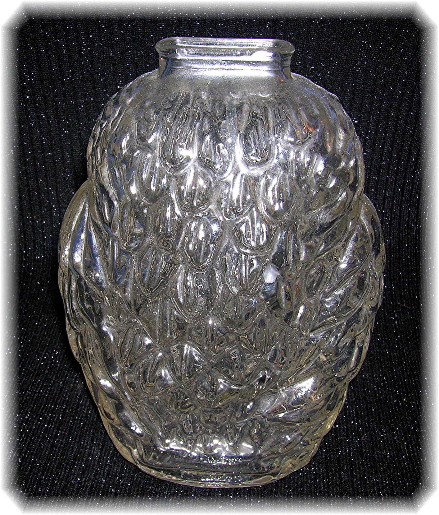 BANK - Vintage Glass Wise Old Owl Bank
