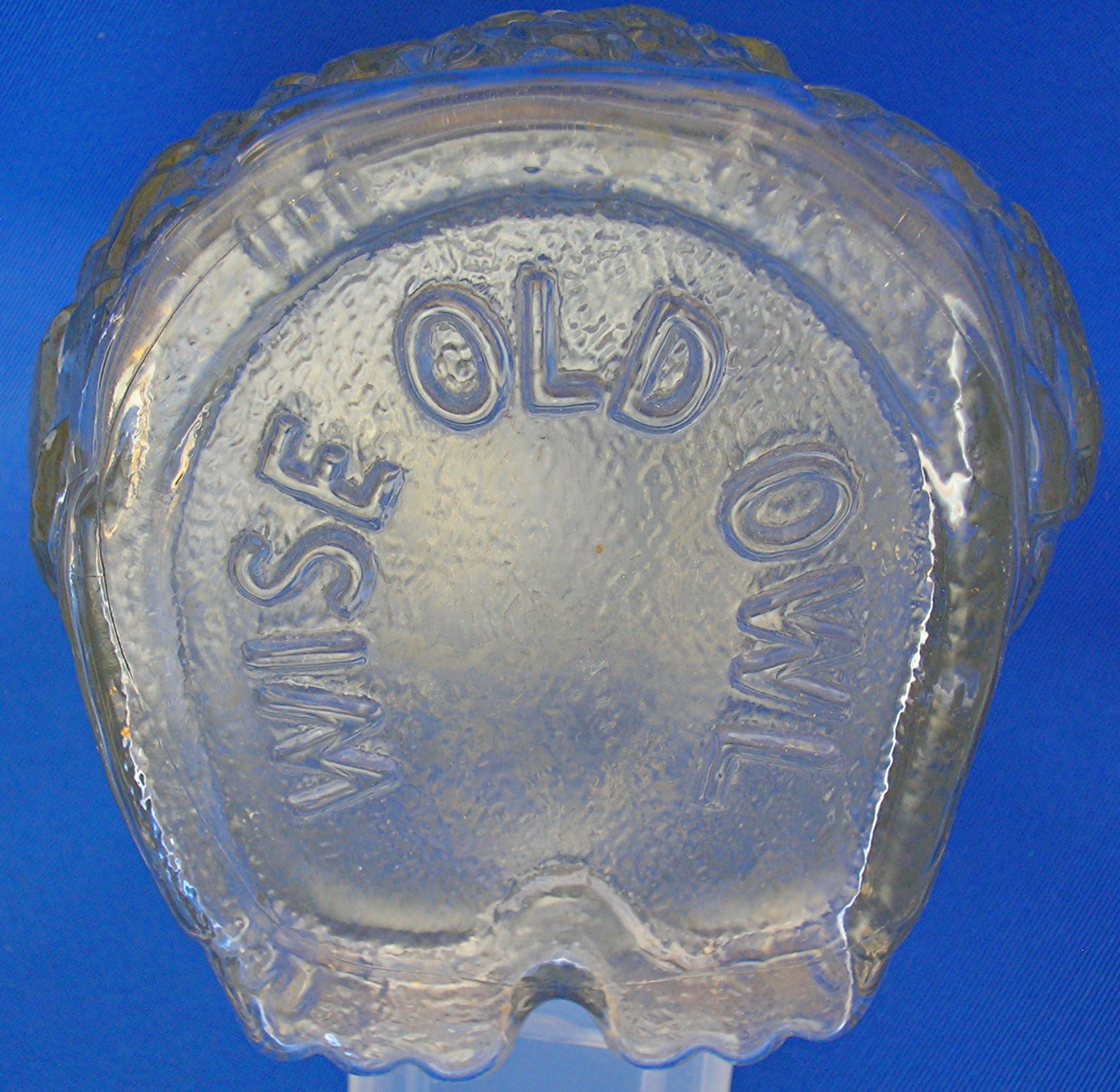 BANK - Vintage Glass Wise Old Owl Bank