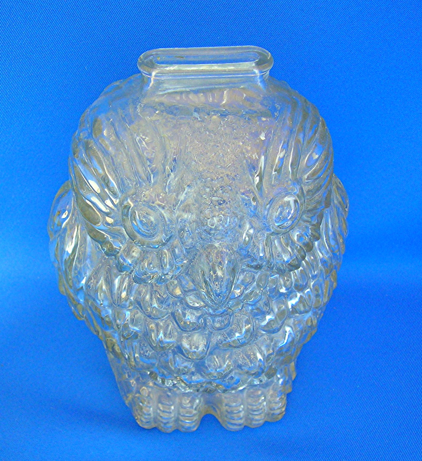 BANK - Vintage Glass Wise Old Owl Bank