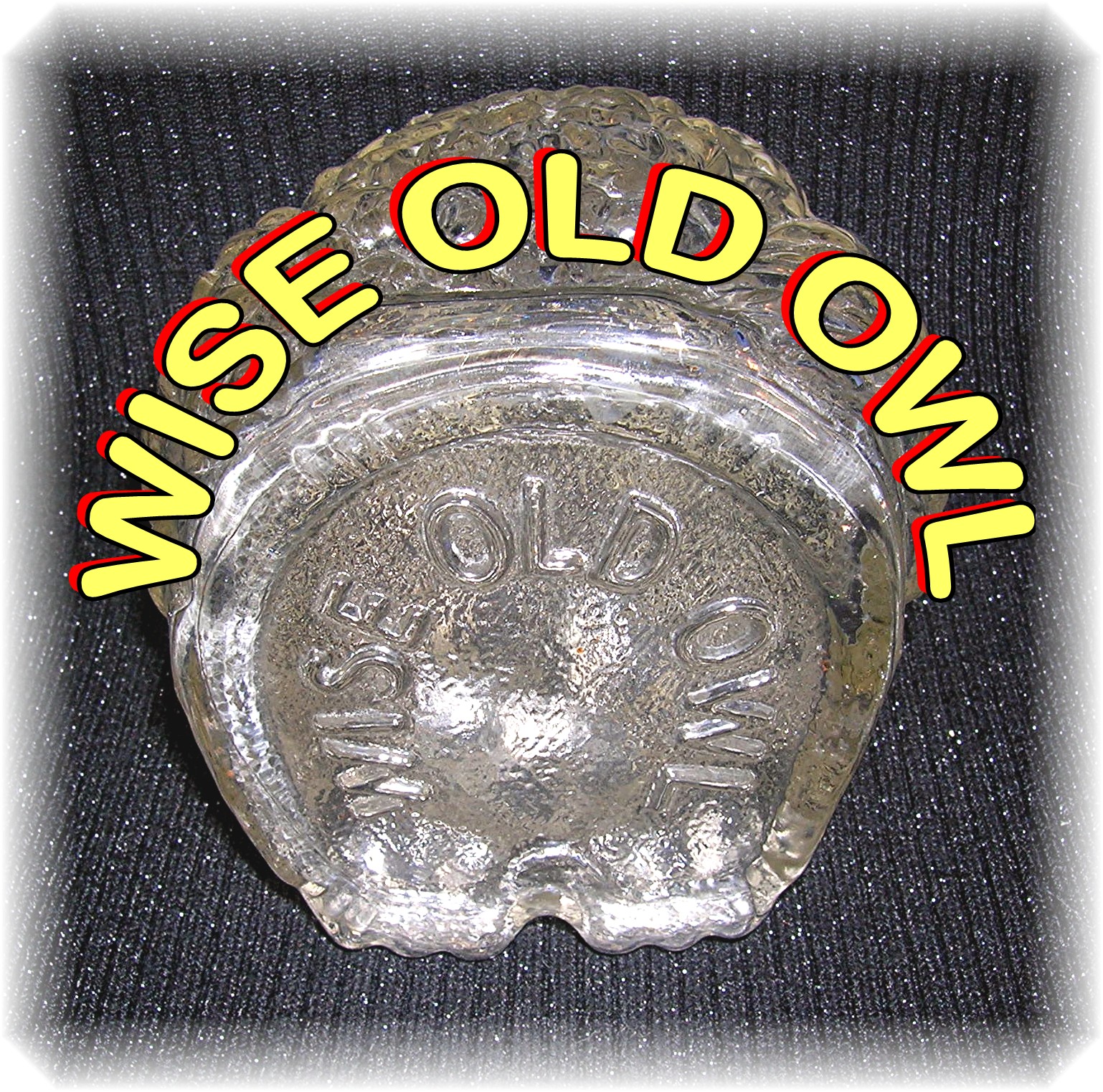 BANK - Vintage Glass Wise Old Owl Bank