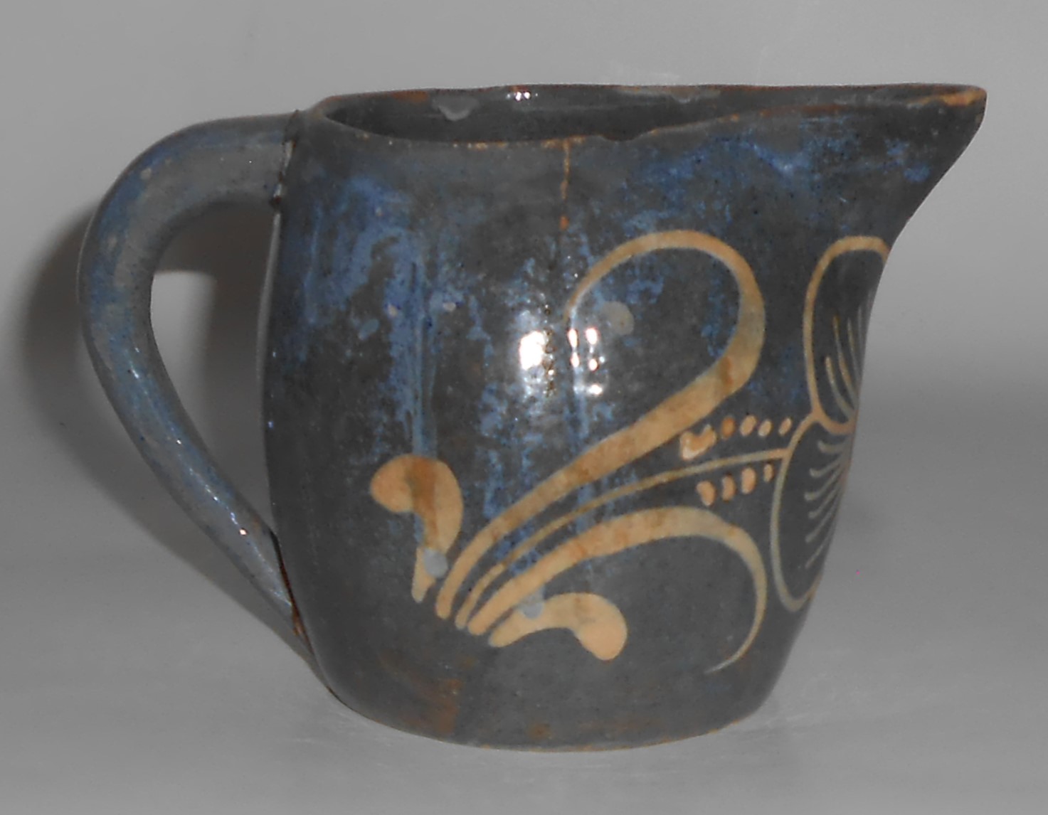 Vintage Mexico Tlaquepaque Pottery Floral Decorated Cre