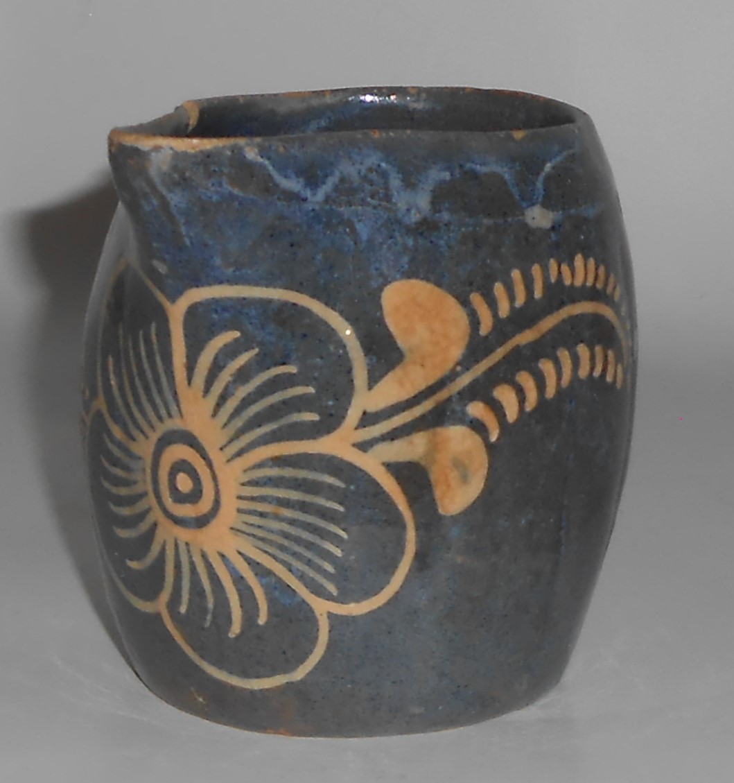 Vintage Mexico Tlaquepaque Pottery Floral Decorated Cre