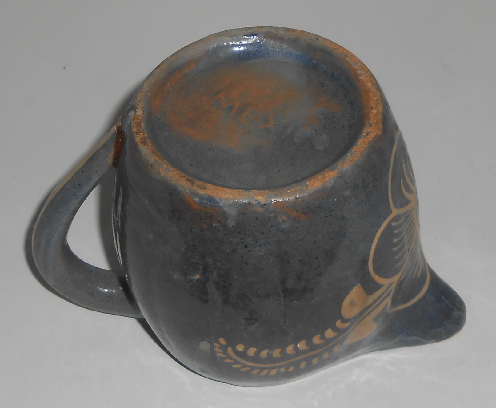 Vintage Mexico Tlaquepaque Pottery Floral Decorated Cre