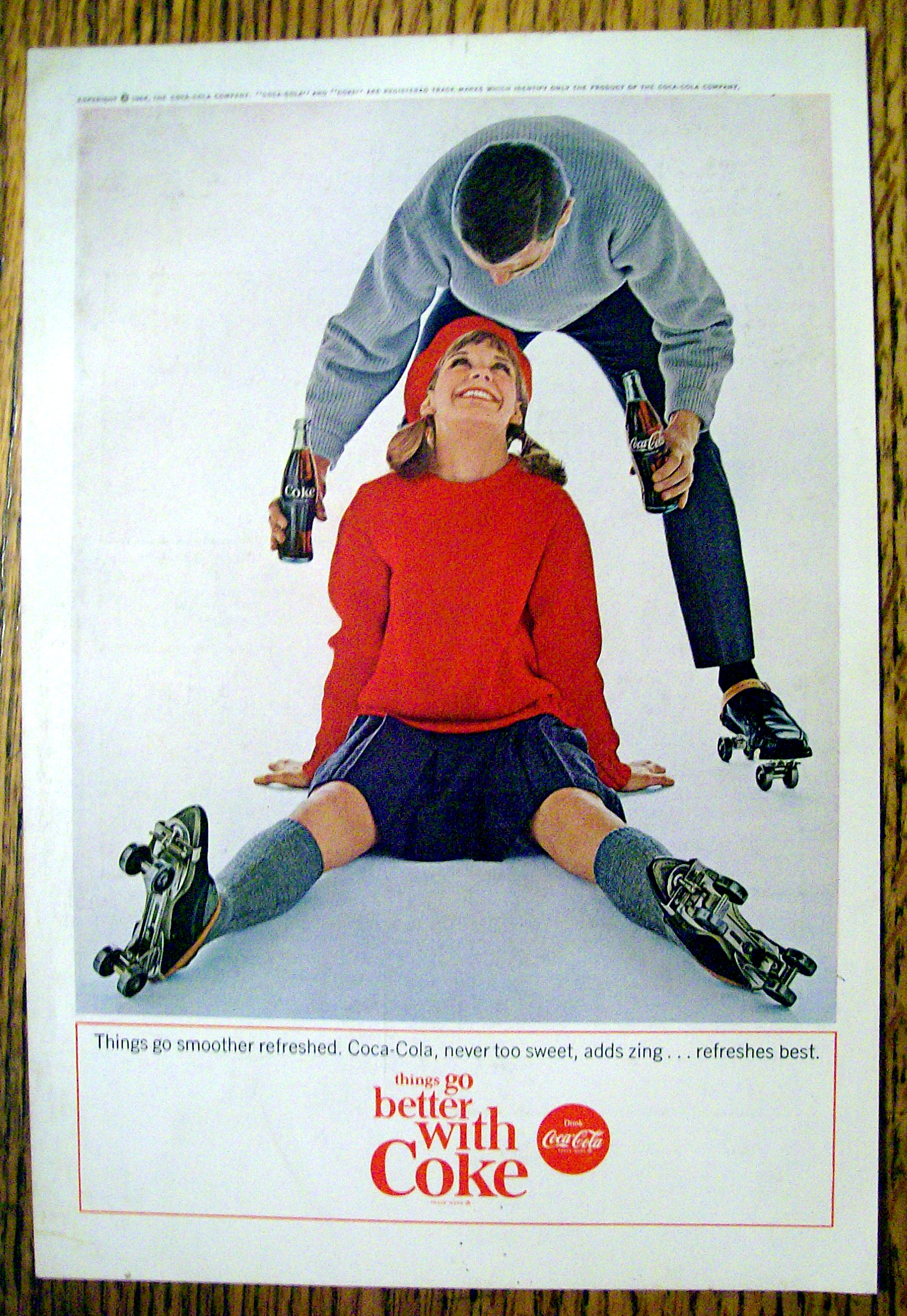 1964 Coca-Cola (Coke) with Woman & Roller Skates