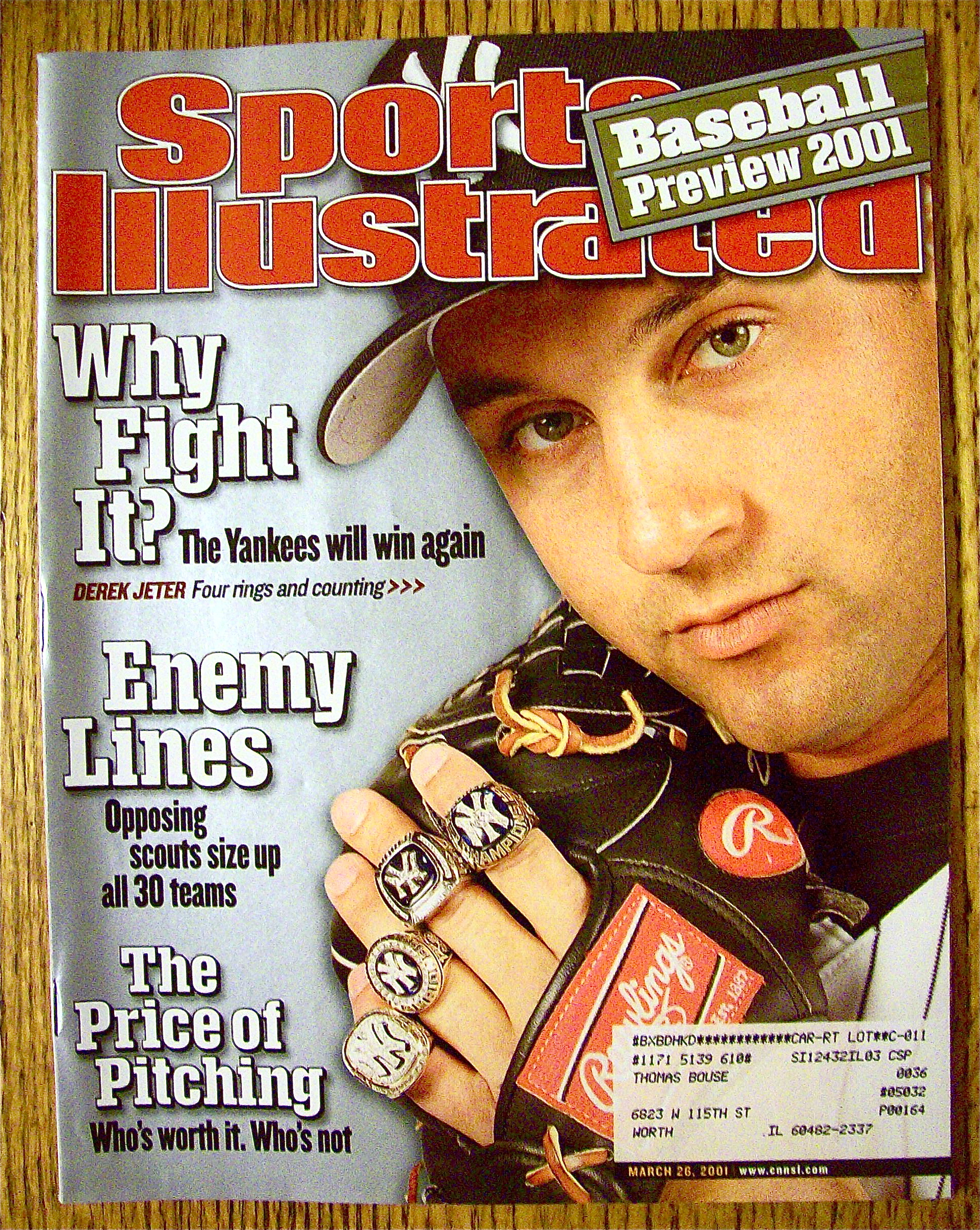 Sports Illustrated Magazine March 26, 2001 Derek Jeter