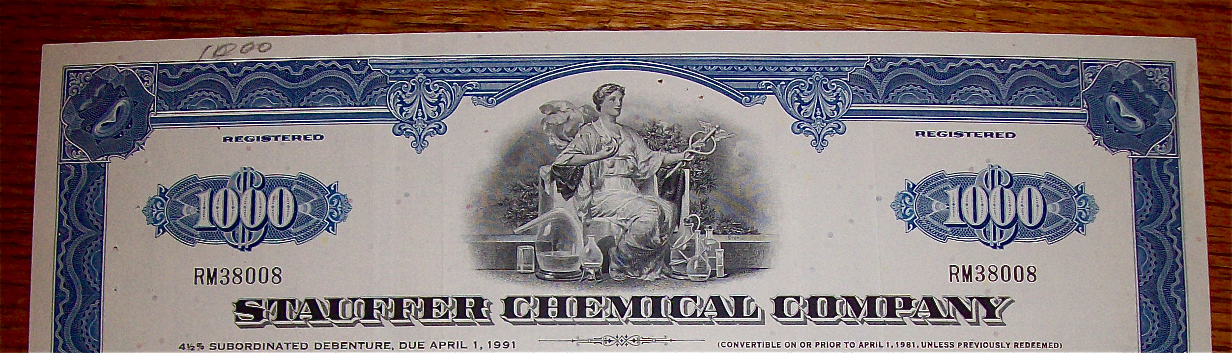 1969 Stauffer Chemical Company Stock Certificate