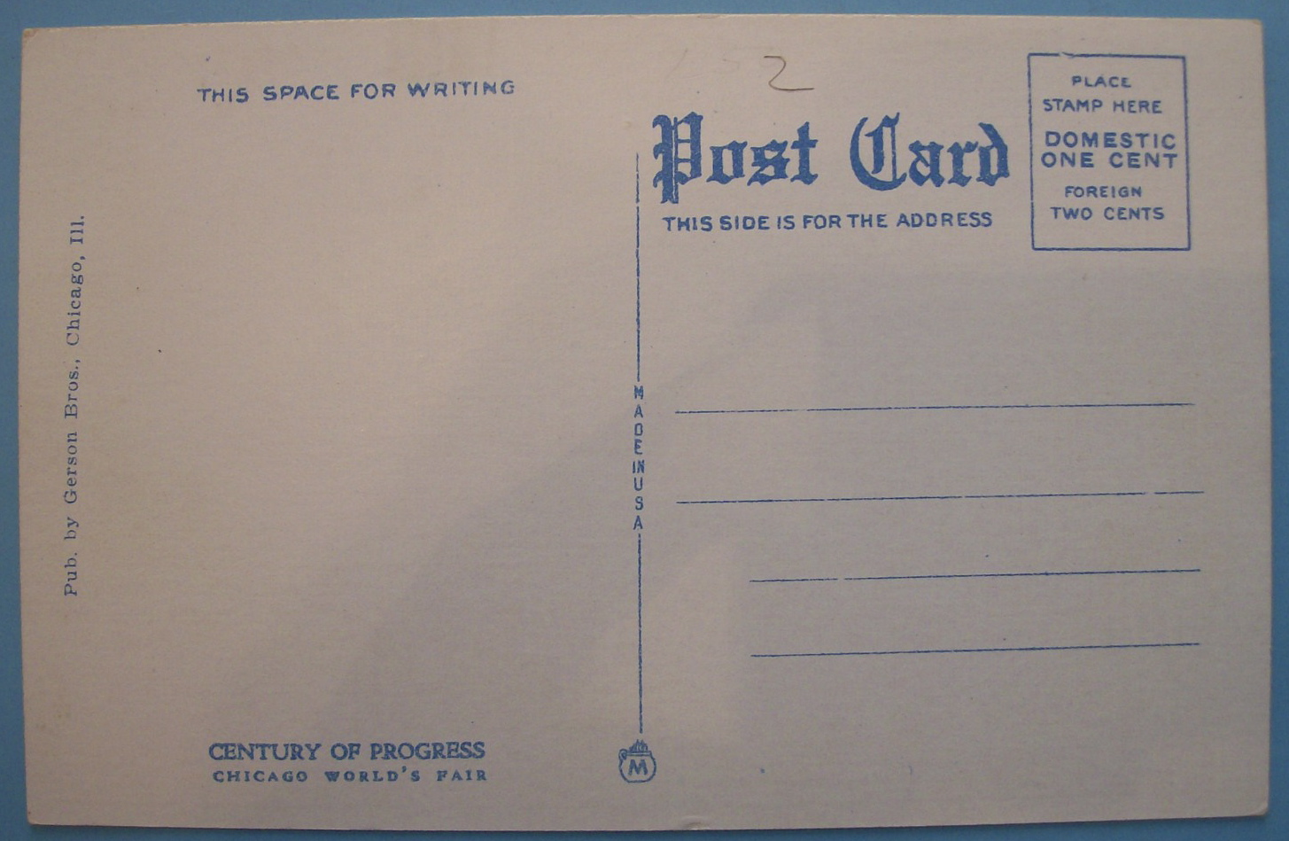 1933 Century Of Progress Tunisia Postcard