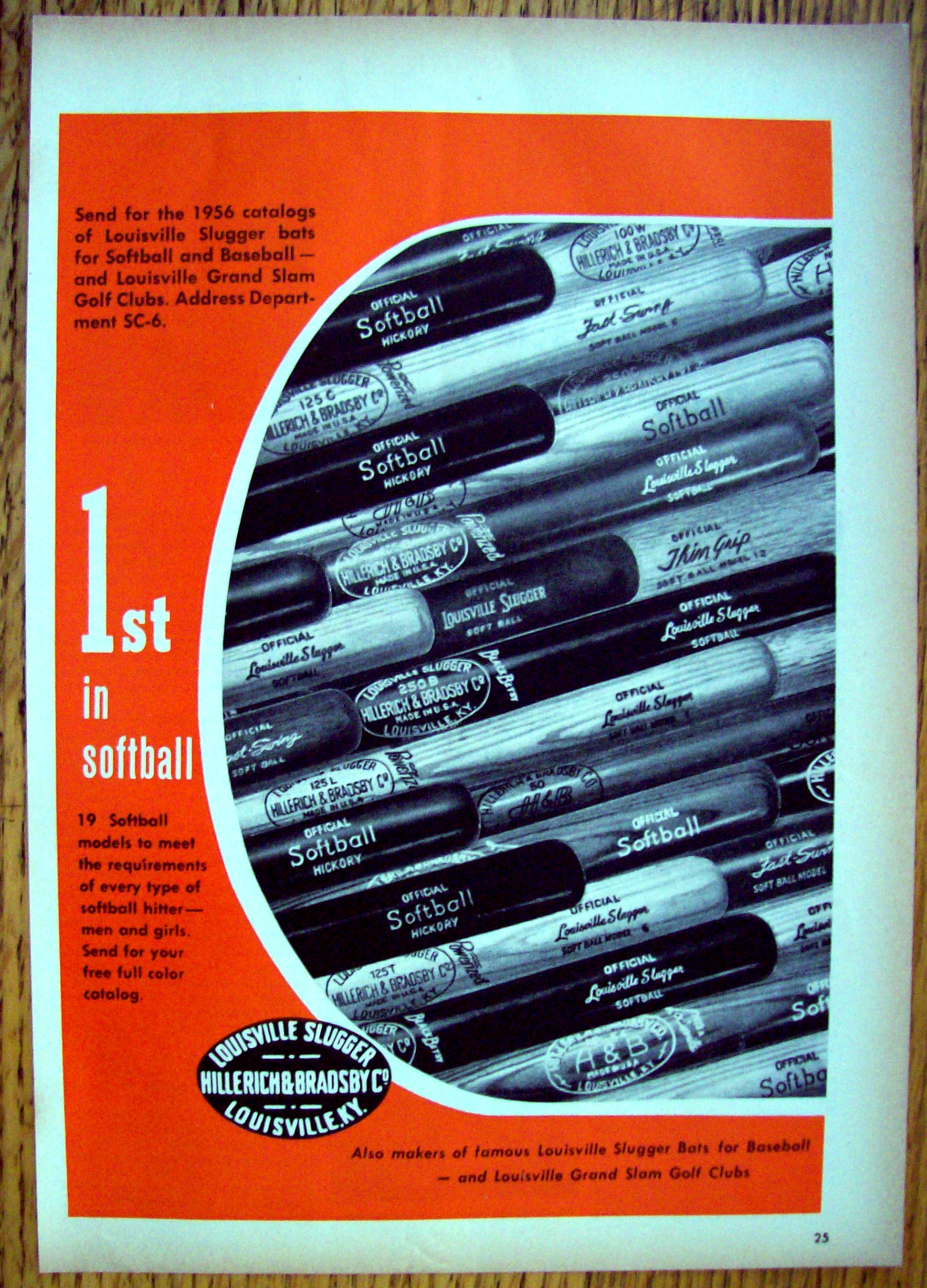 Vintage Ad: 1955 Louisville Slugger Bats w/ Al Kaline