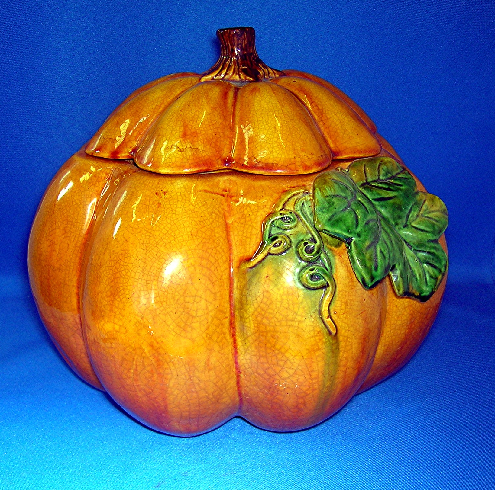Ceramic Pumpkin Bowl With Lid . . .