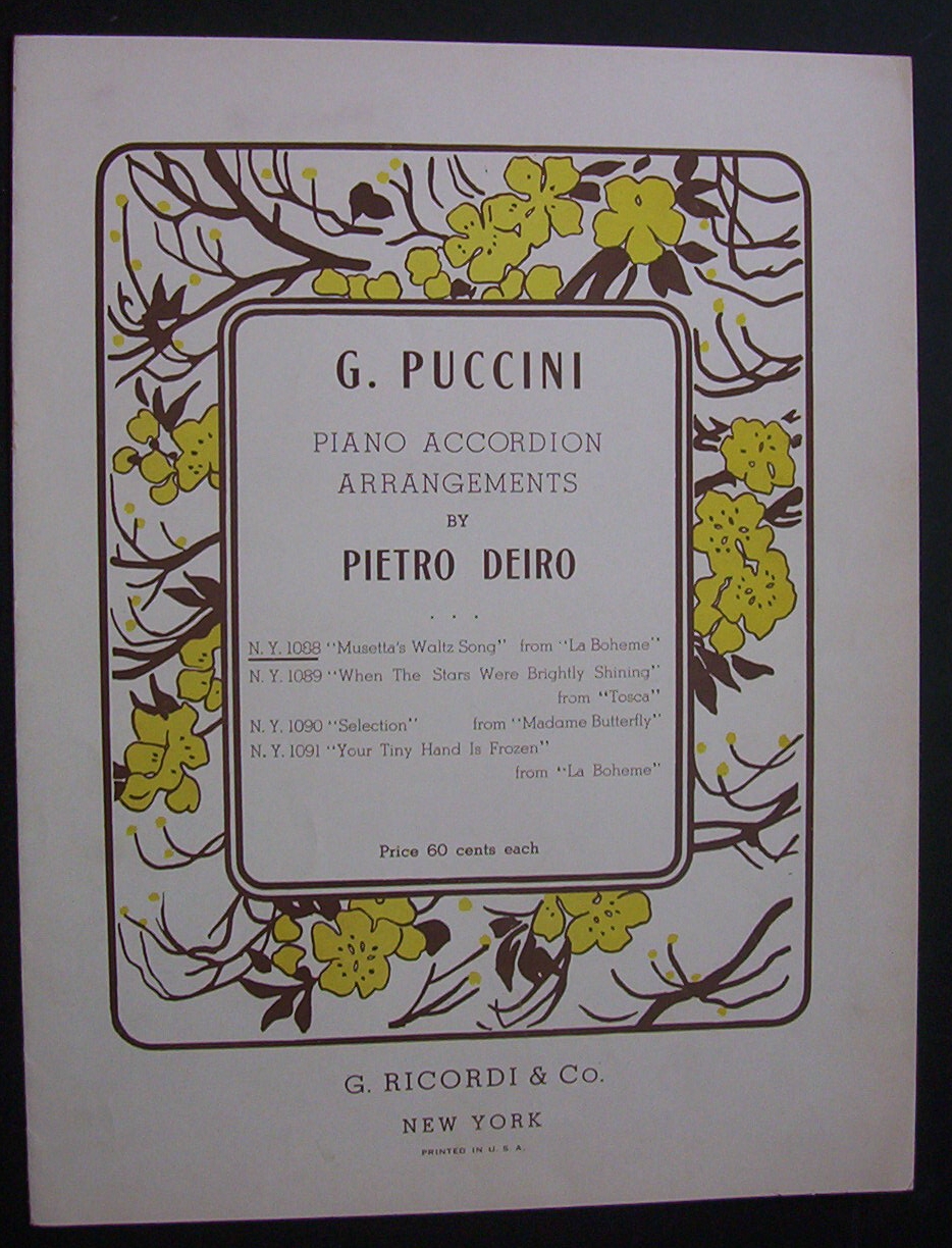 Sheet Music - 1937 Musetta's Waltz Song From La Boheme