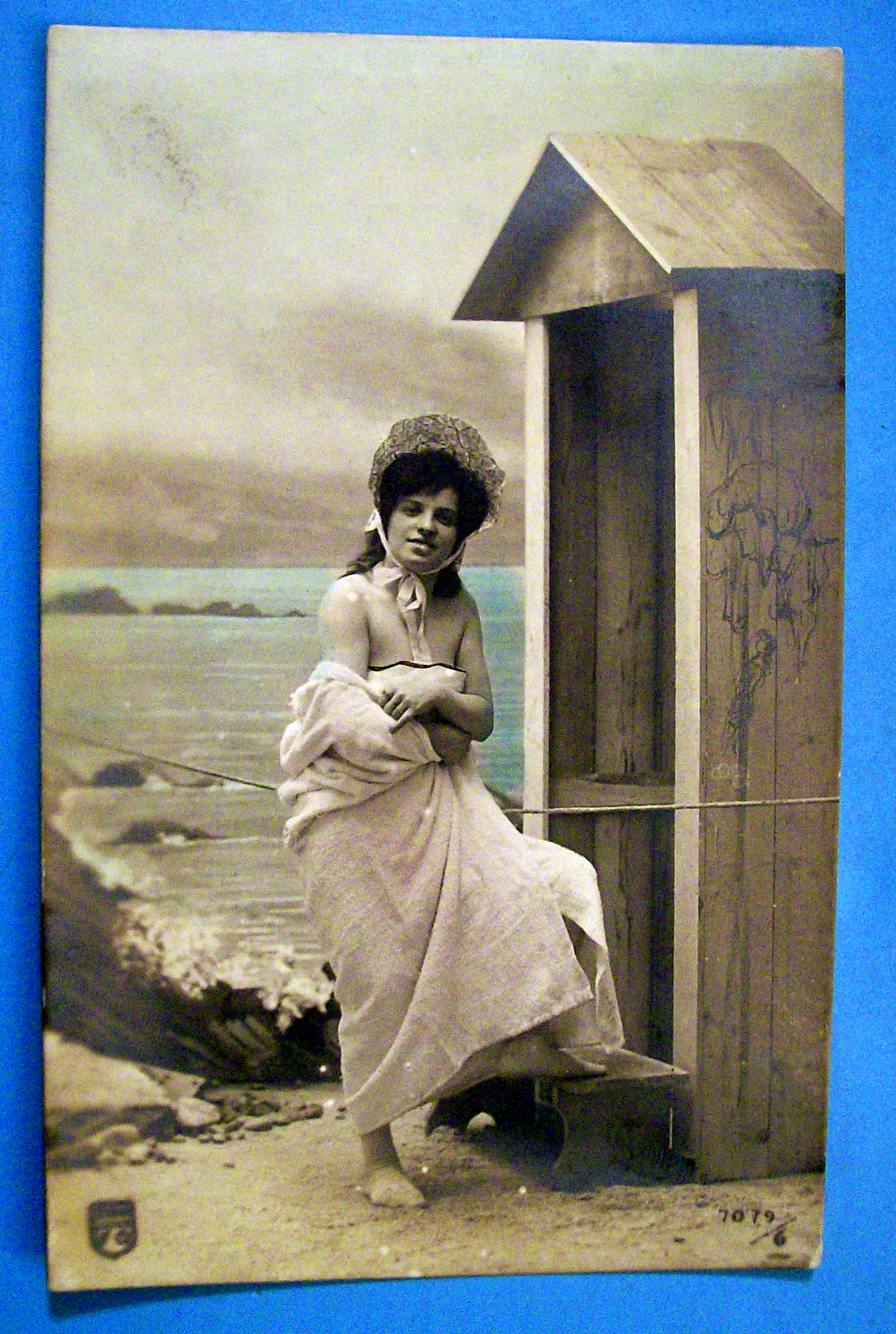 Risque Woman On A Beach Postcard