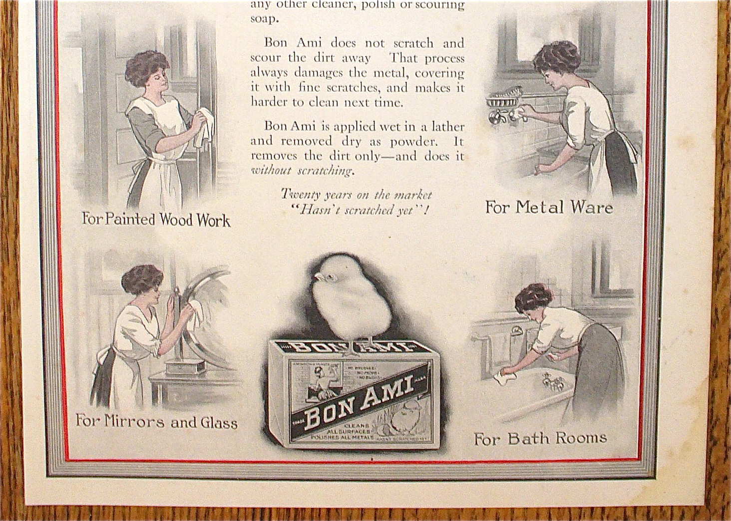 1911 Bon Ami with Woman Cleaning Different Things