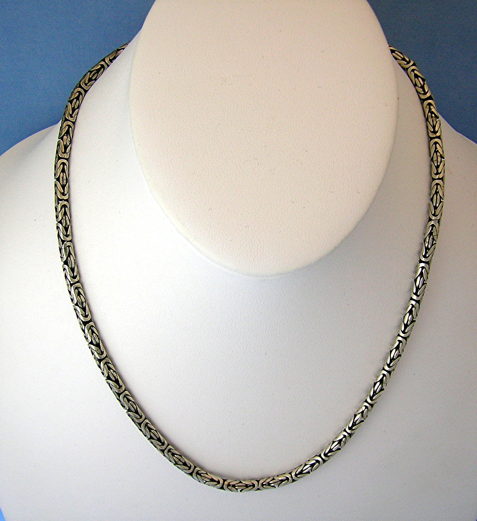 Necklace Sterling Silver Bizantine 18 Inch Chain