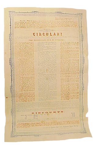 1855 Advertising Broadside