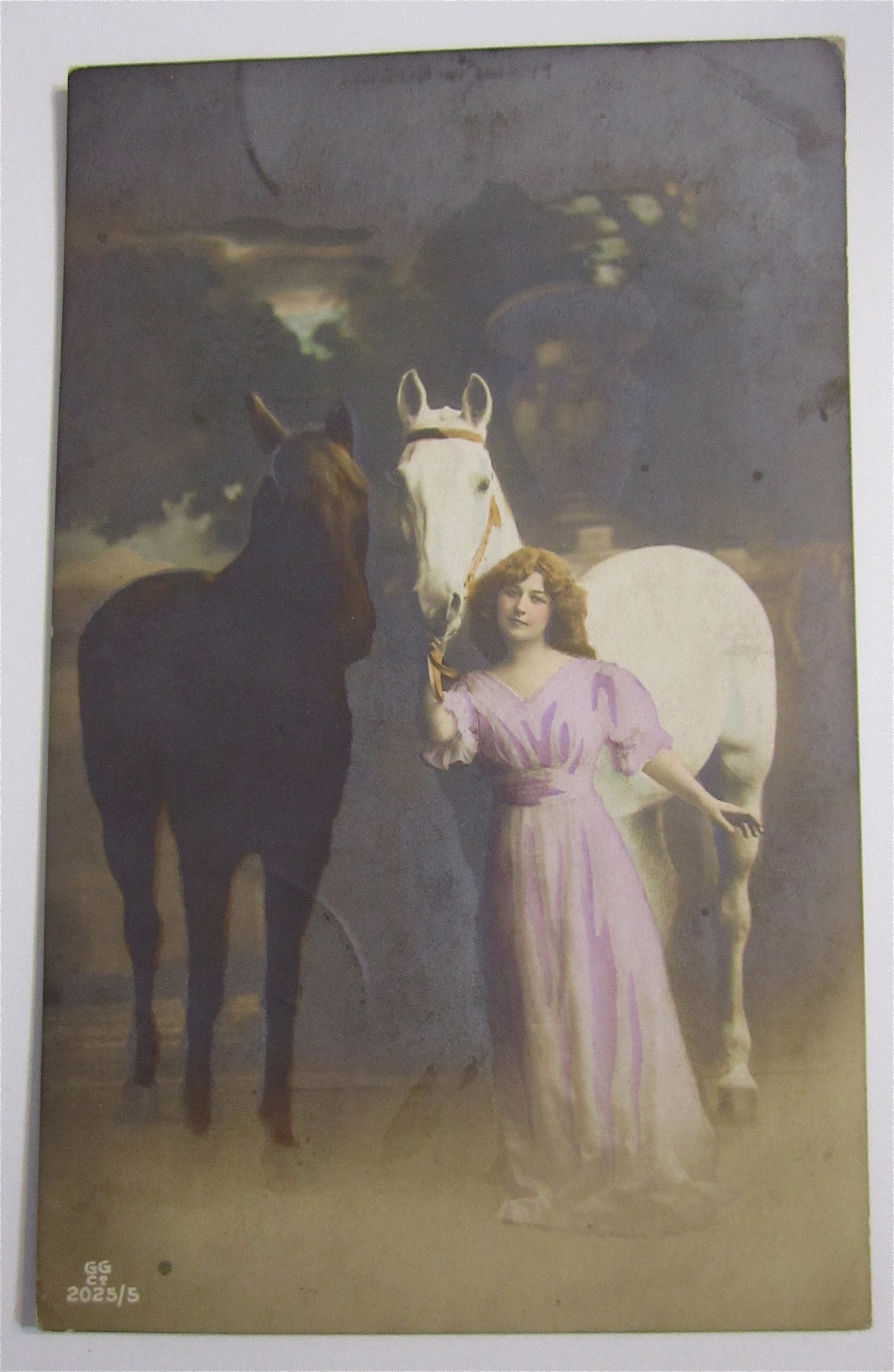 A Woman and Her Horse Postcard