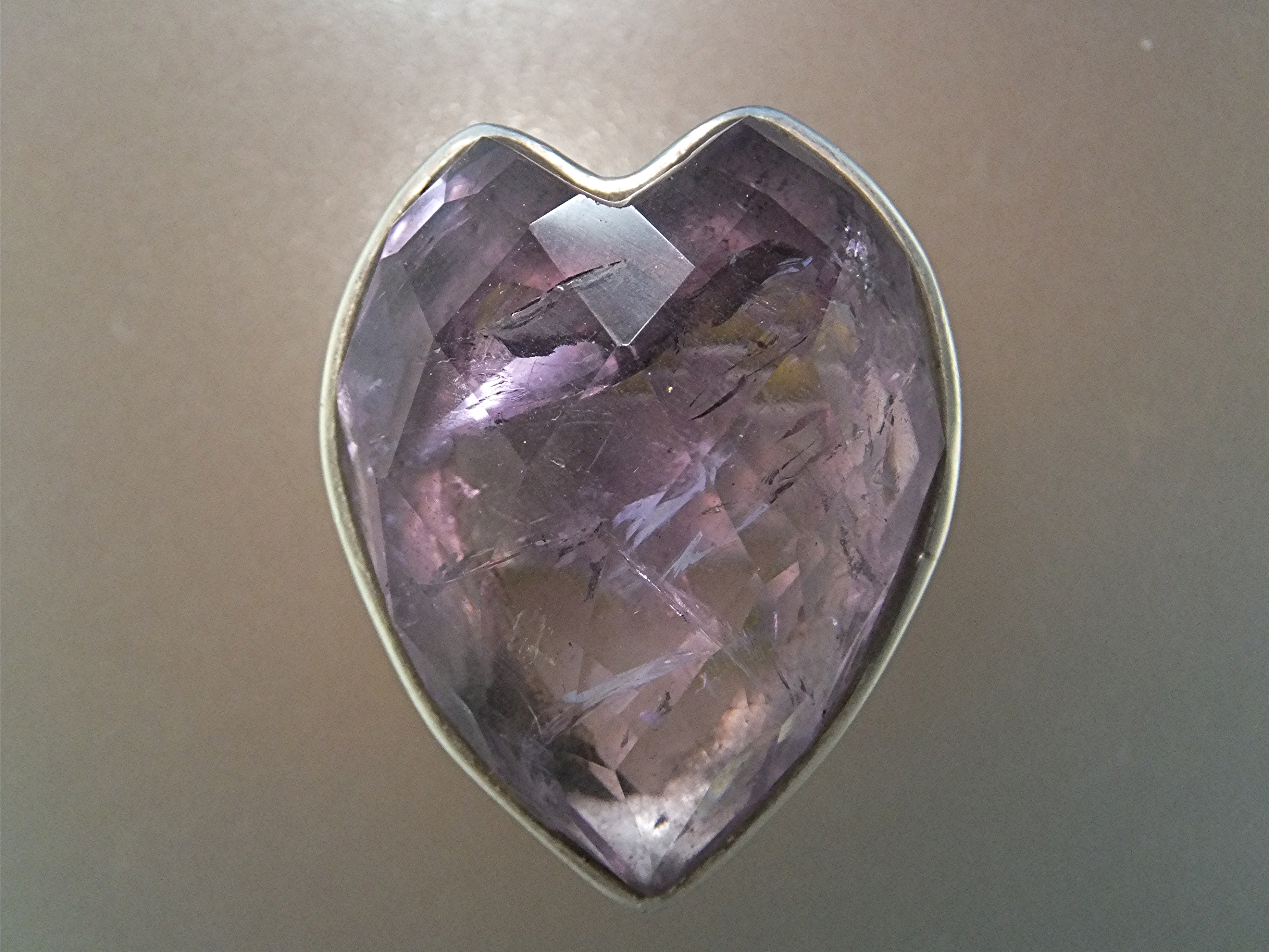 Ring Sterling Silver Amethyst Quartz Heart