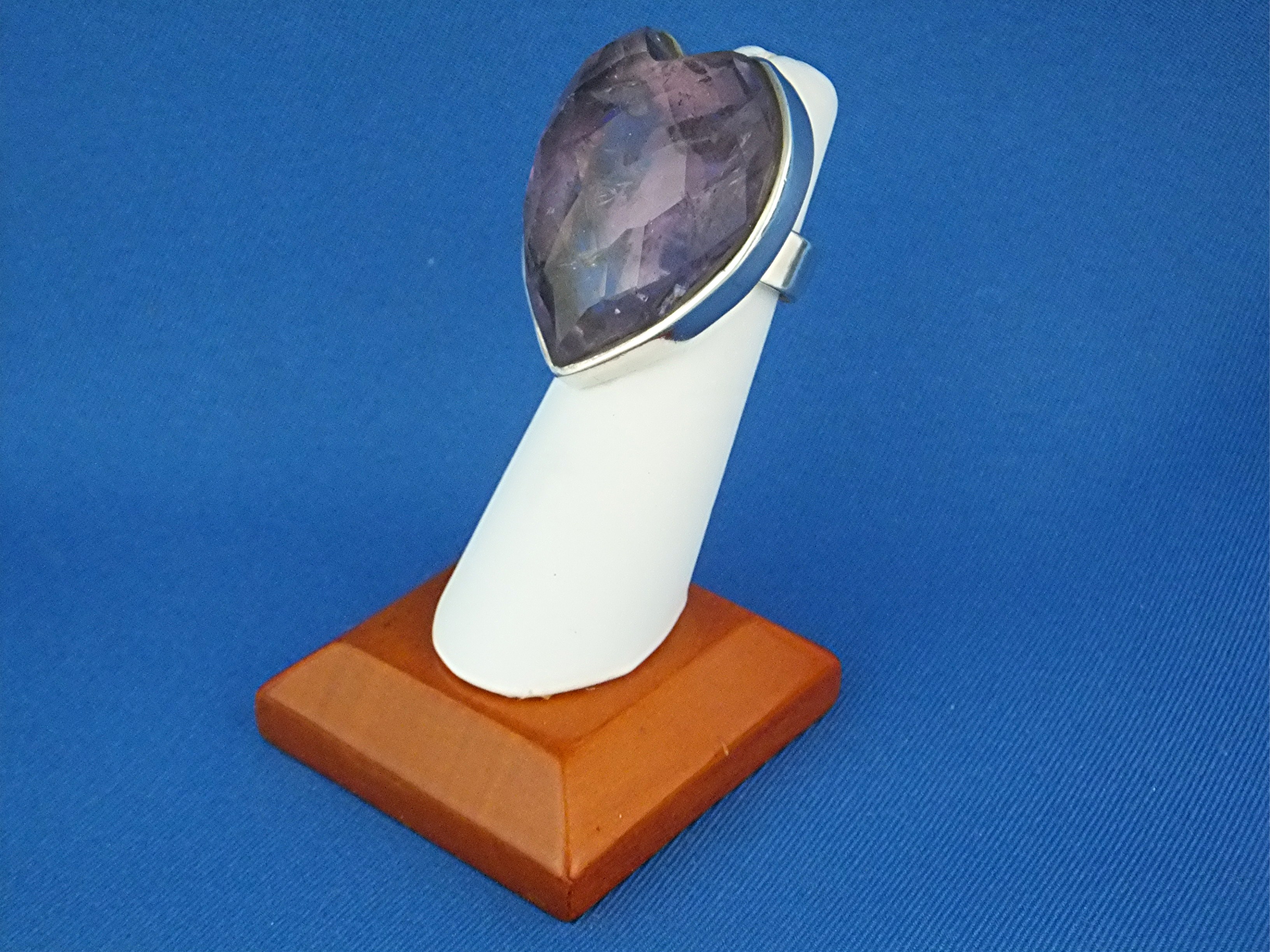 Ring Sterling Silver Amethyst Quartz Heart