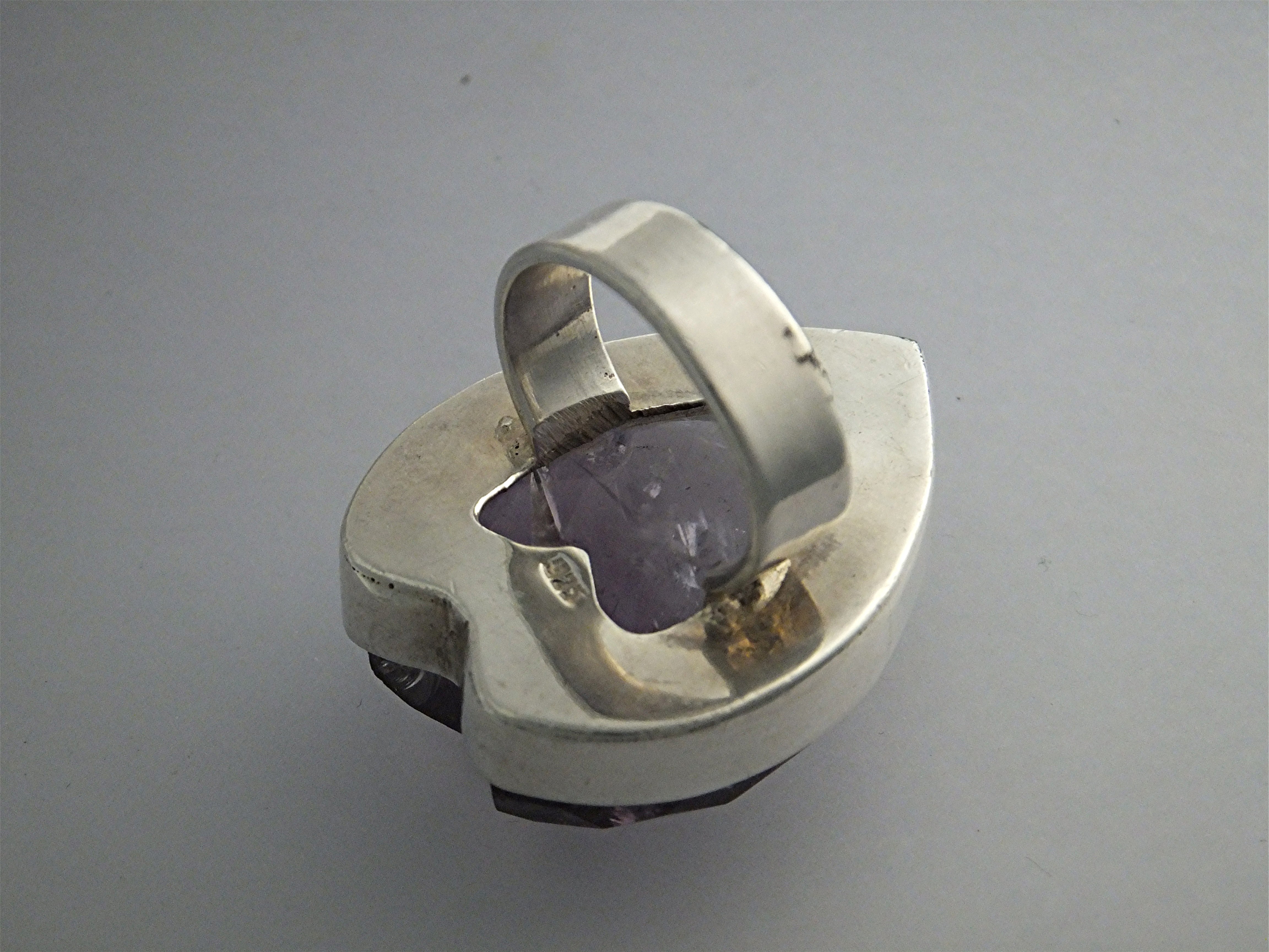 Ring Sterling Silver Amethyst Quartz Heart