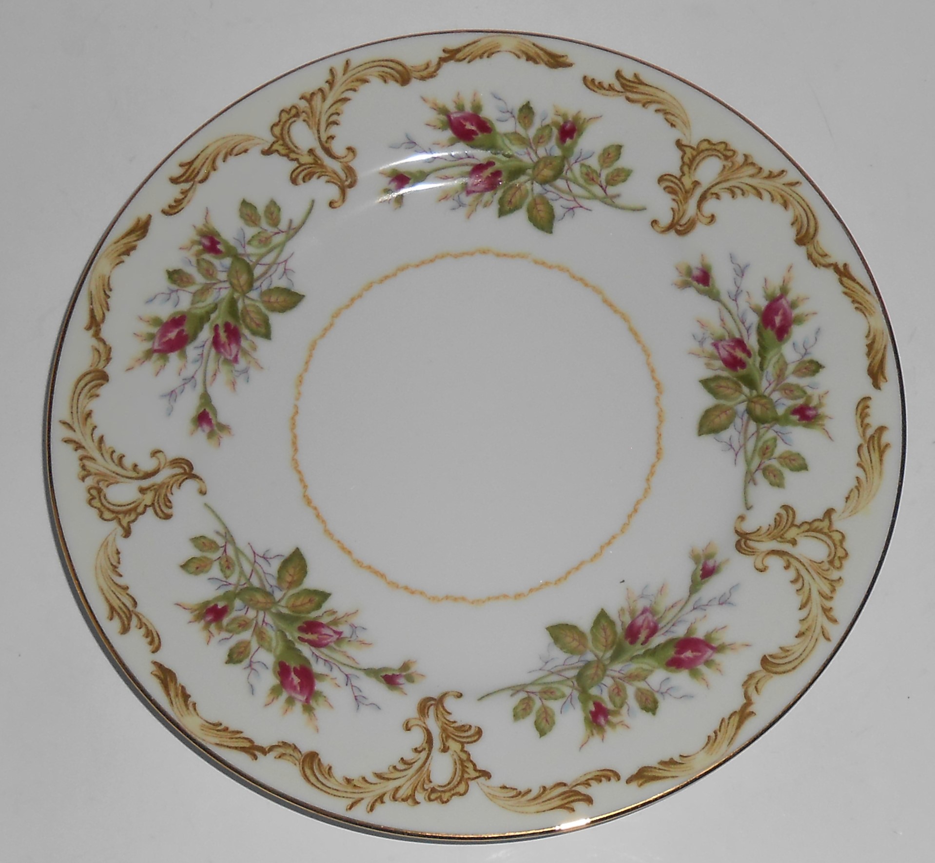 Narumi Porcelain China Rosebud w/Gold Salad Plate