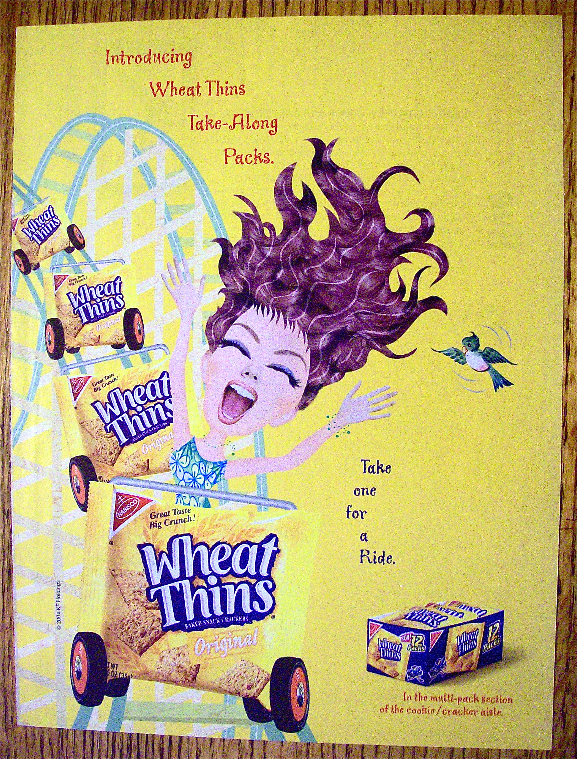 2004 Wheat Thins with Girl On Roller Coaster