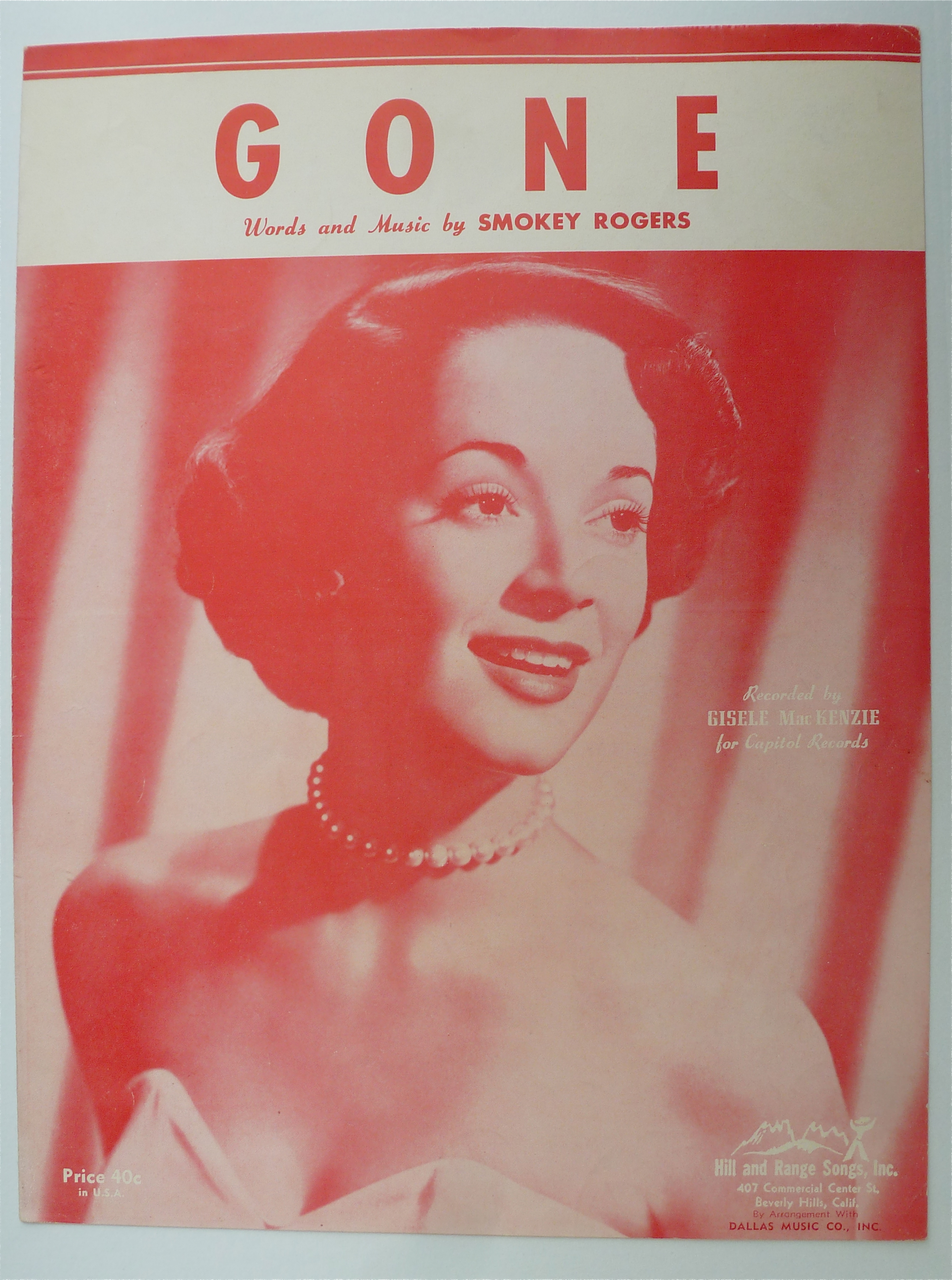 Sheet Music For 1952 Gone