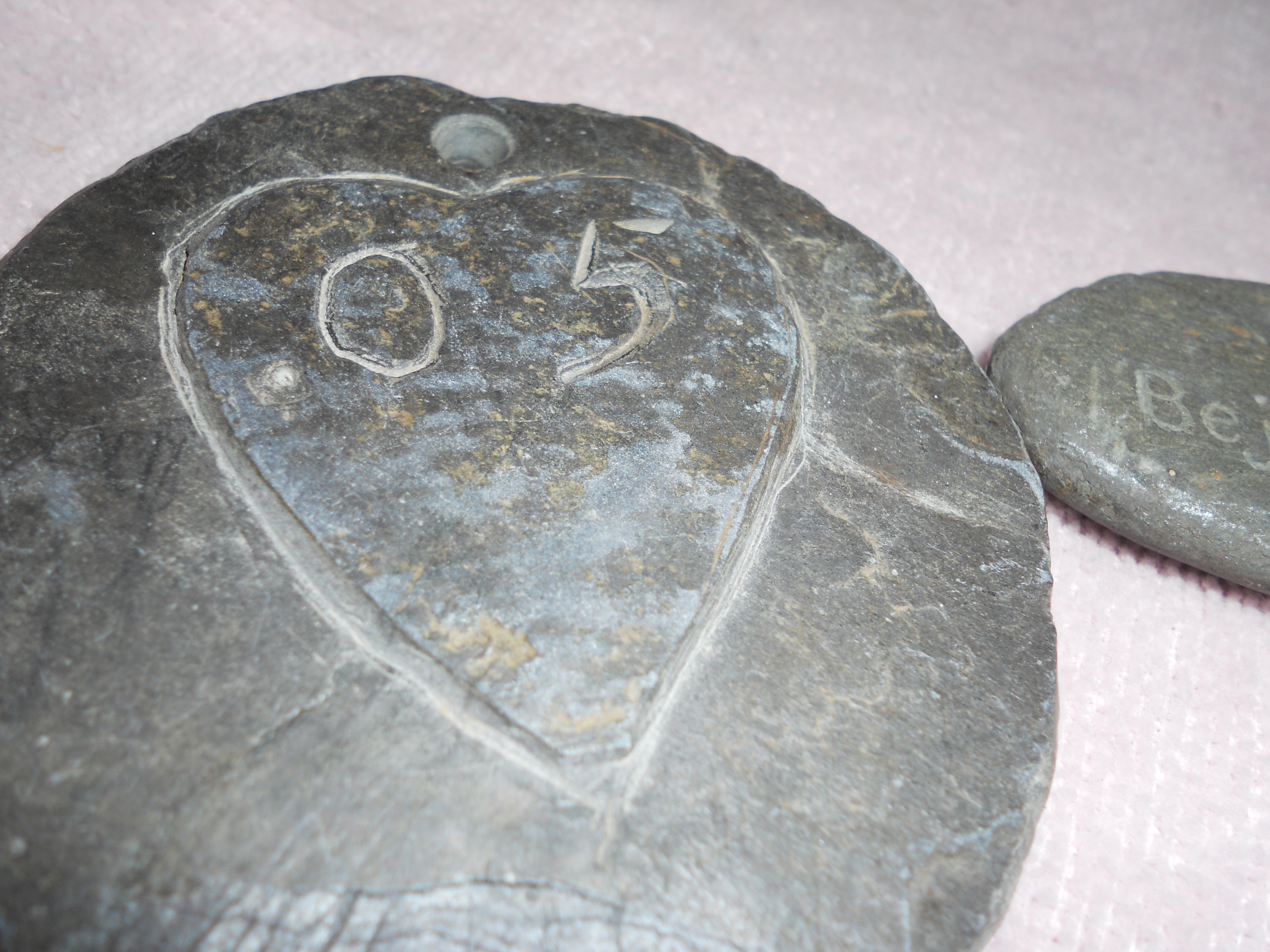Etched Stones Pair Vermont 1905 and 1910