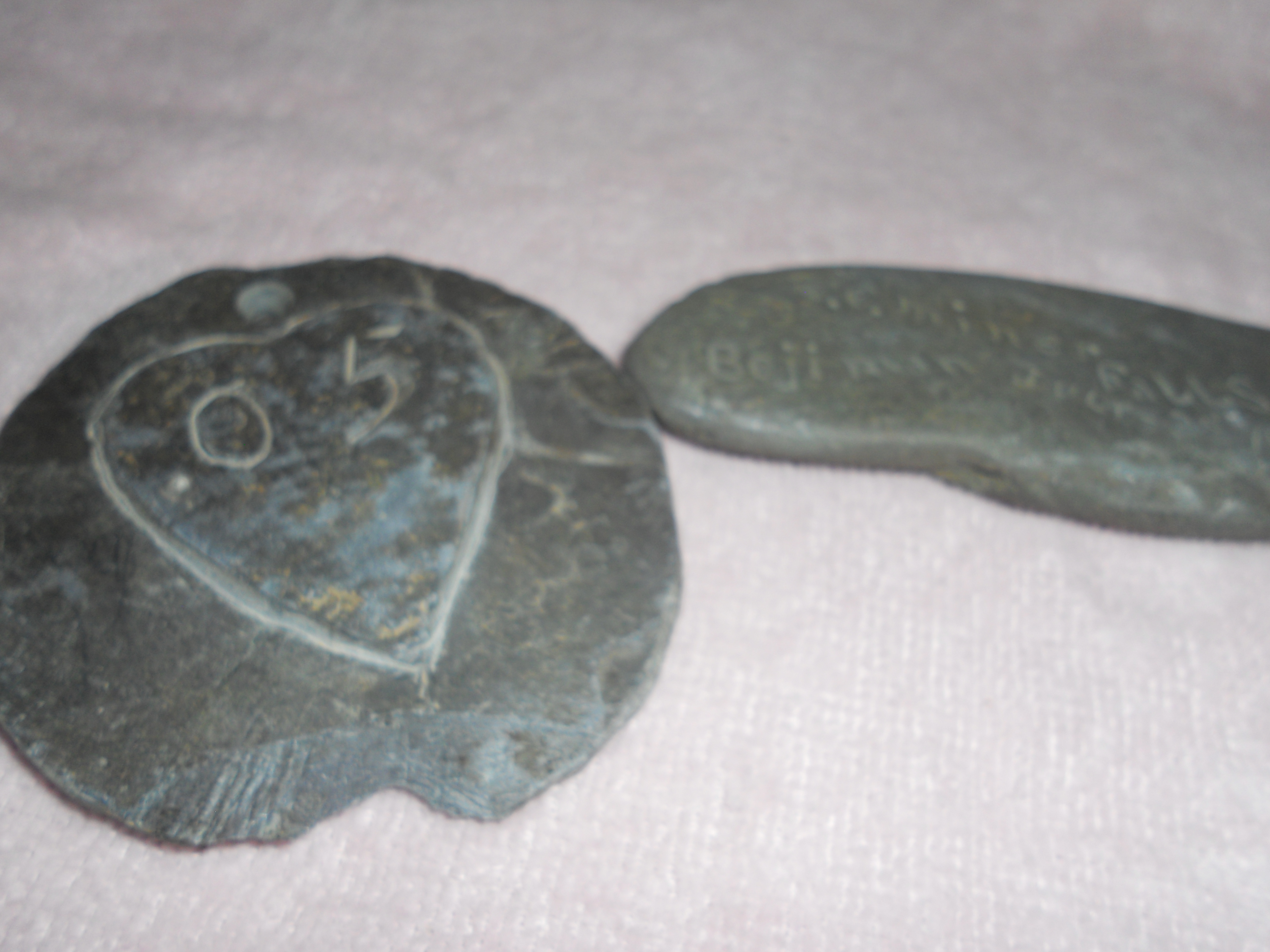 Etched Stones Pair Vermont 1905 and 1910