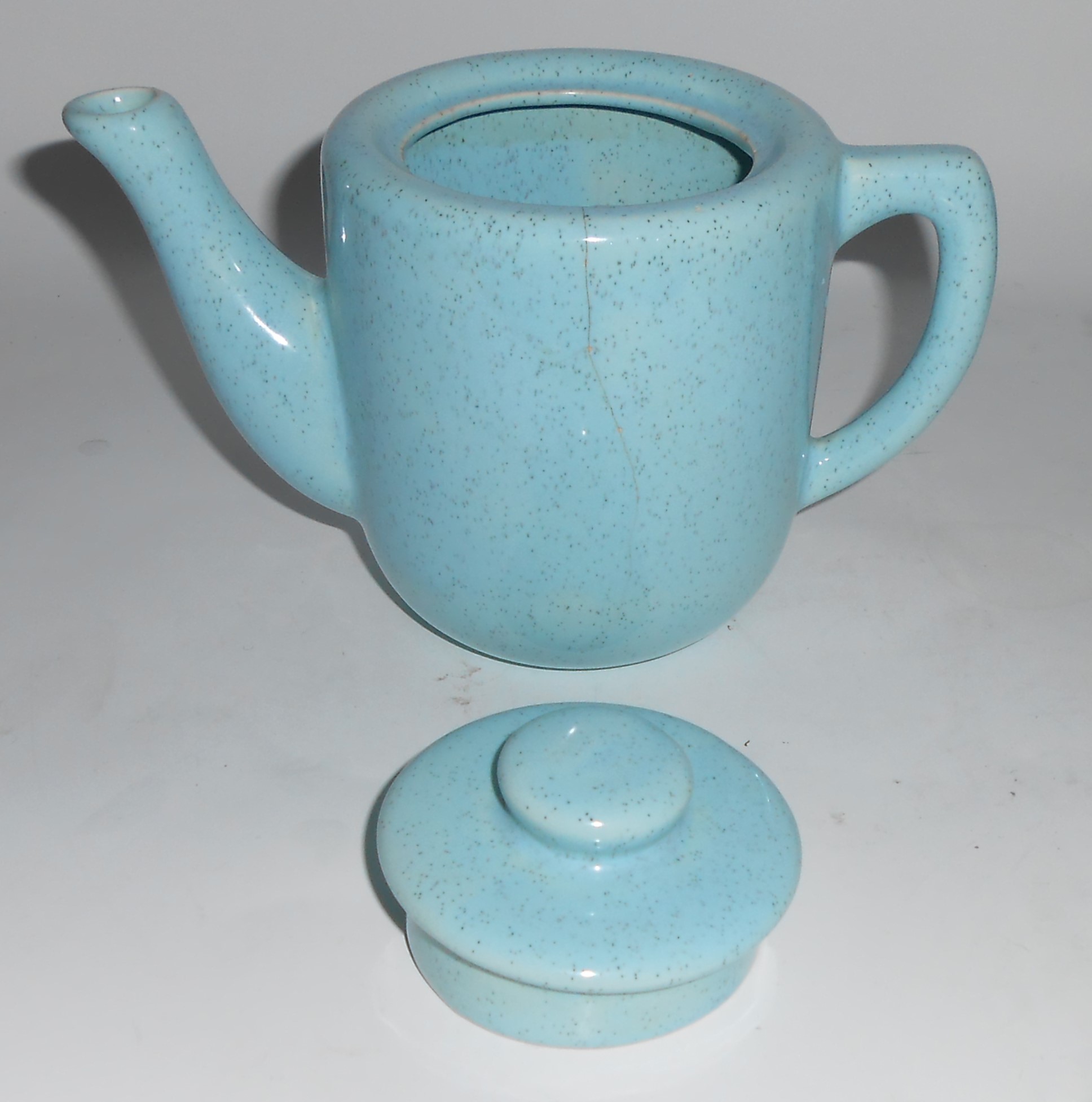 Bauer Pottery Monterey Moderne Blue Speckle 2-Cup Teap