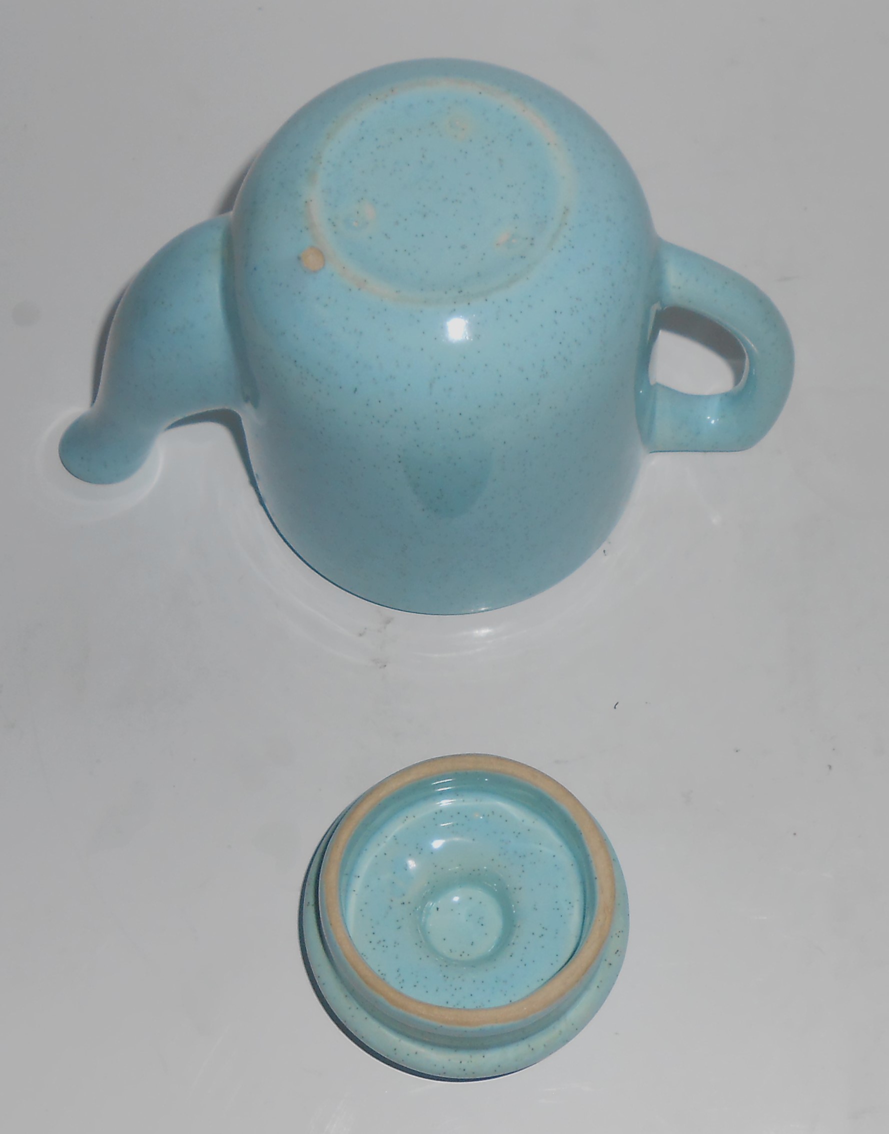 Bauer Pottery Monterey Moderne Blue Speckle 2-Cup Teap