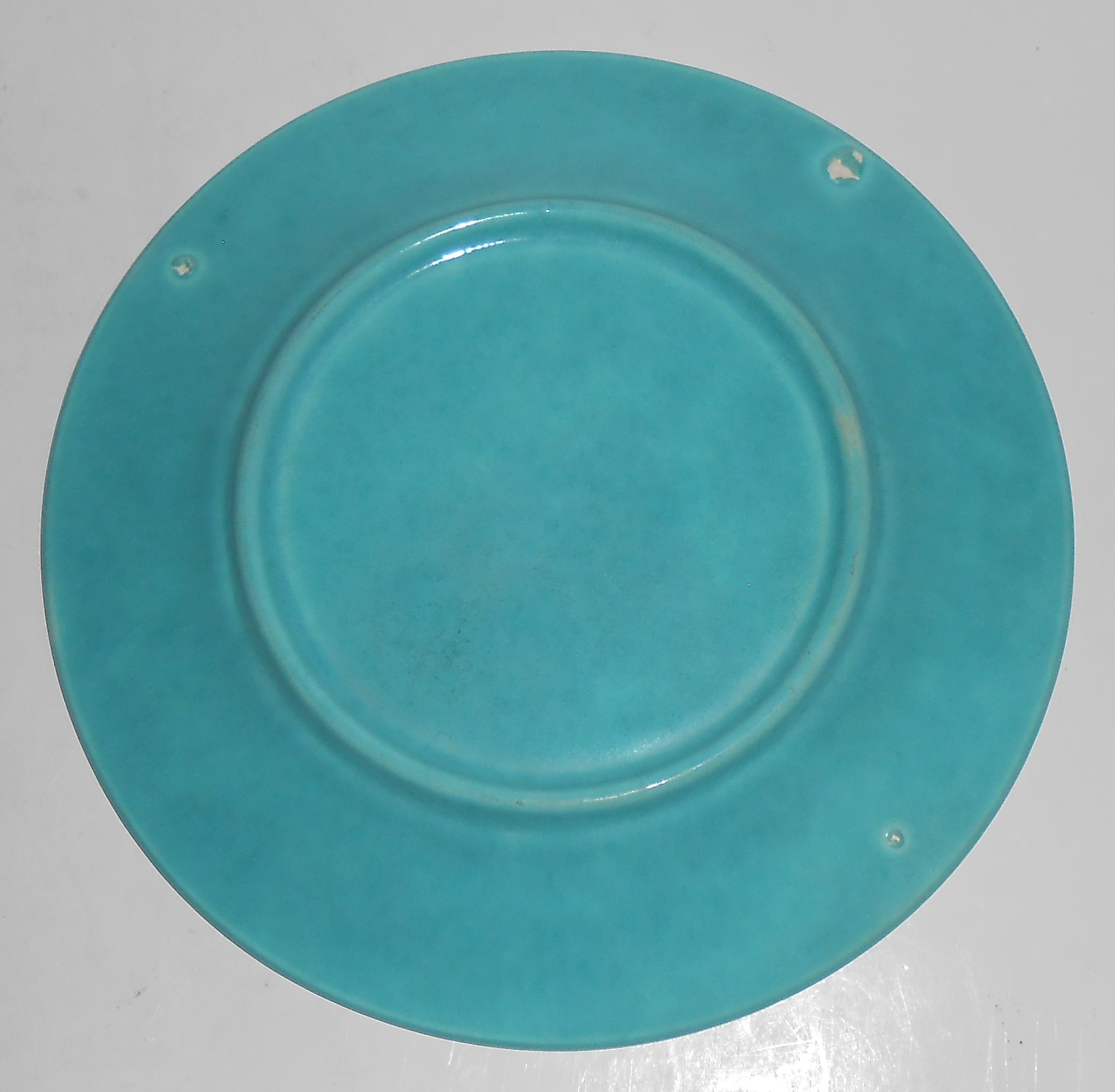 Red Wing Pottery Chevron Turquoise Bread Plate