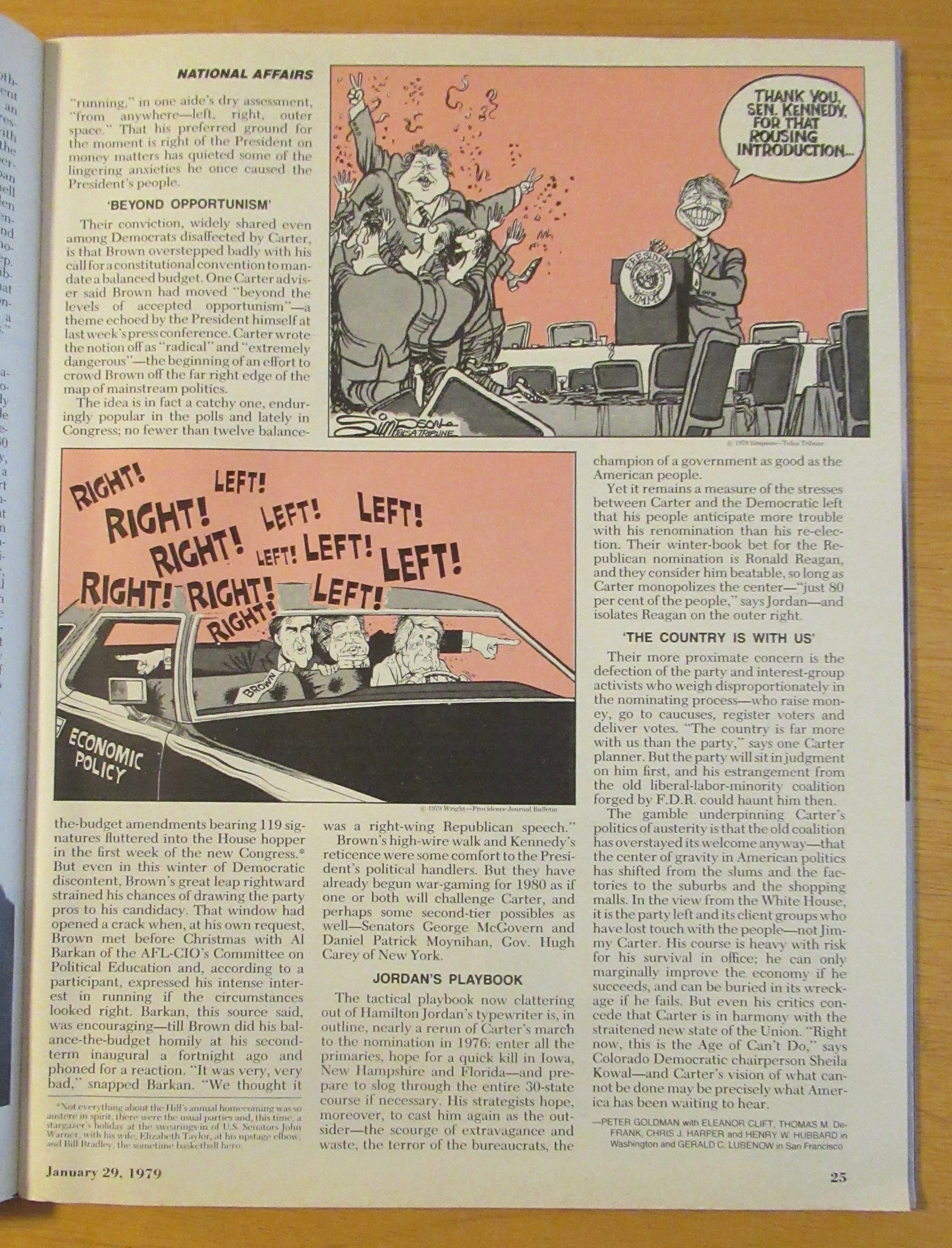 Newsweek Magazine-January 29, 1979-Politic of Austerity