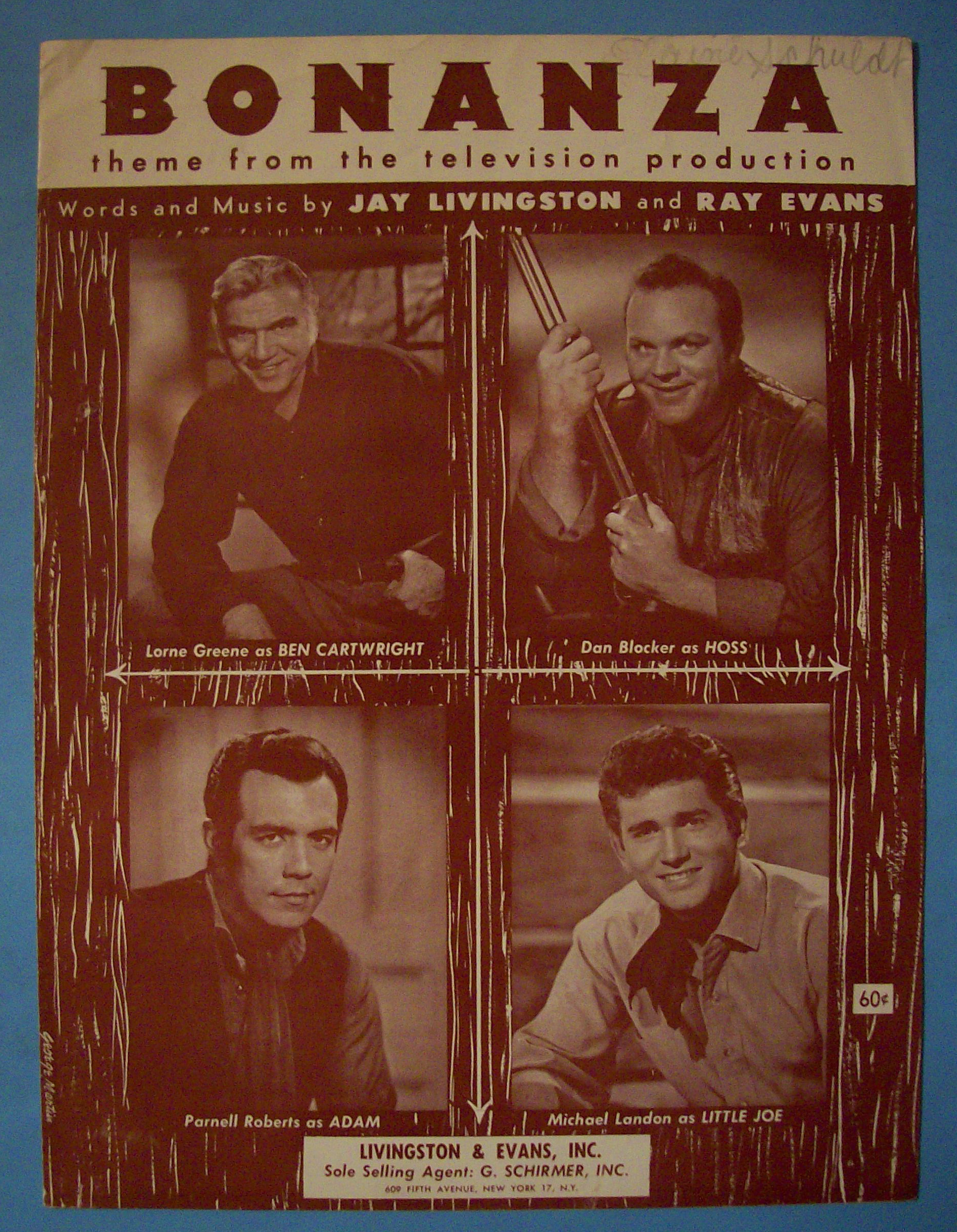 Sheet Music For 1959 Bonanza