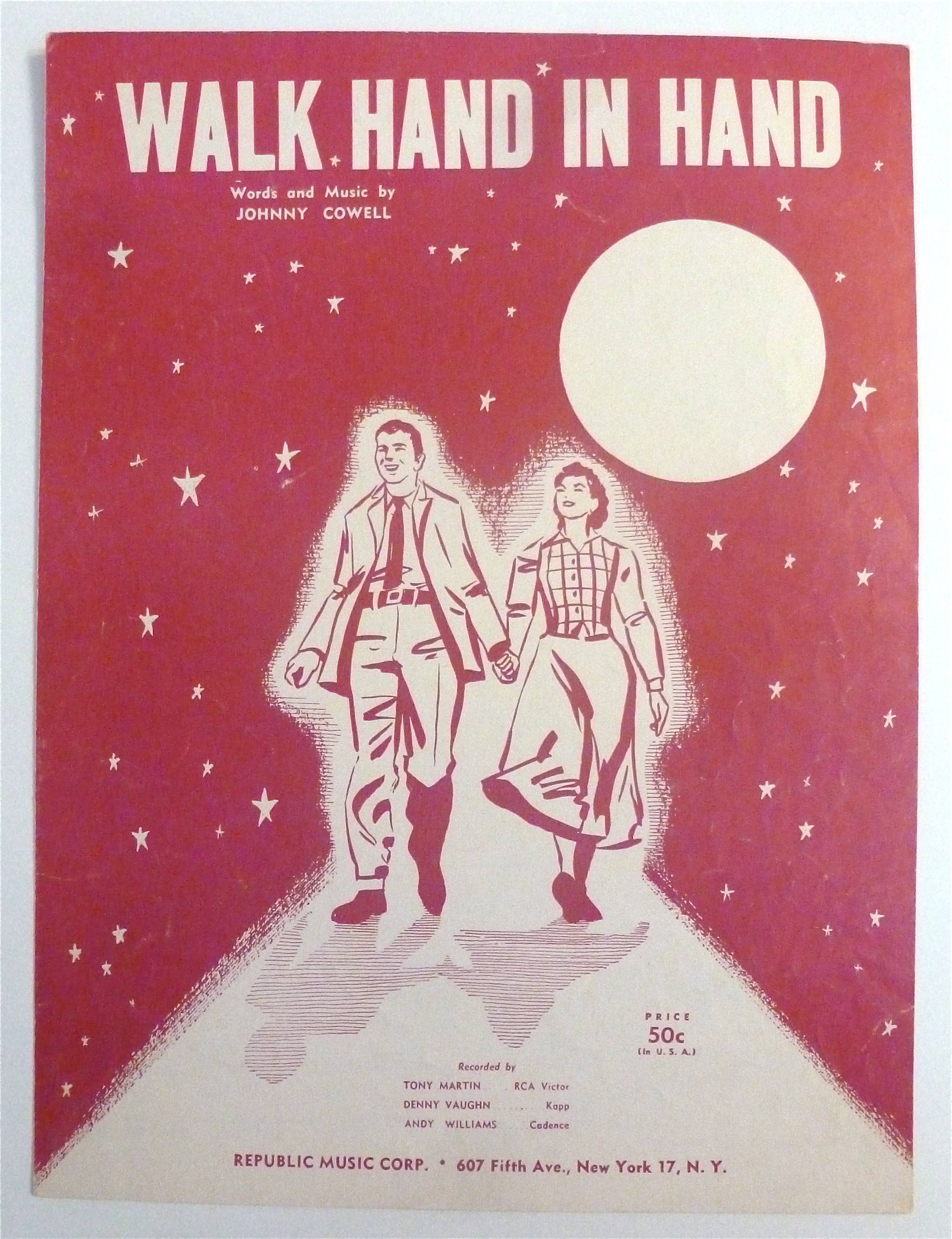 Sheet Music For 1956 Walk Hand In Hand