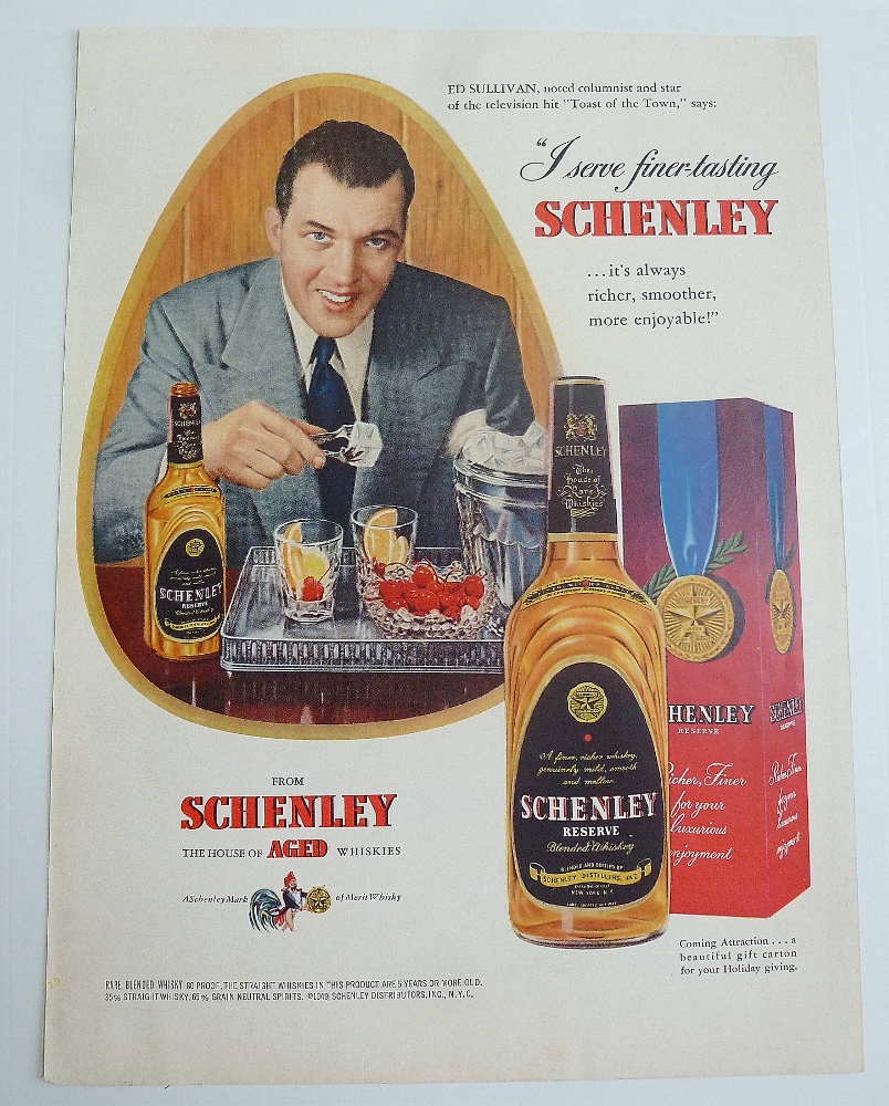 1949 Schenley Whiskey With Television's Ed Sullivan