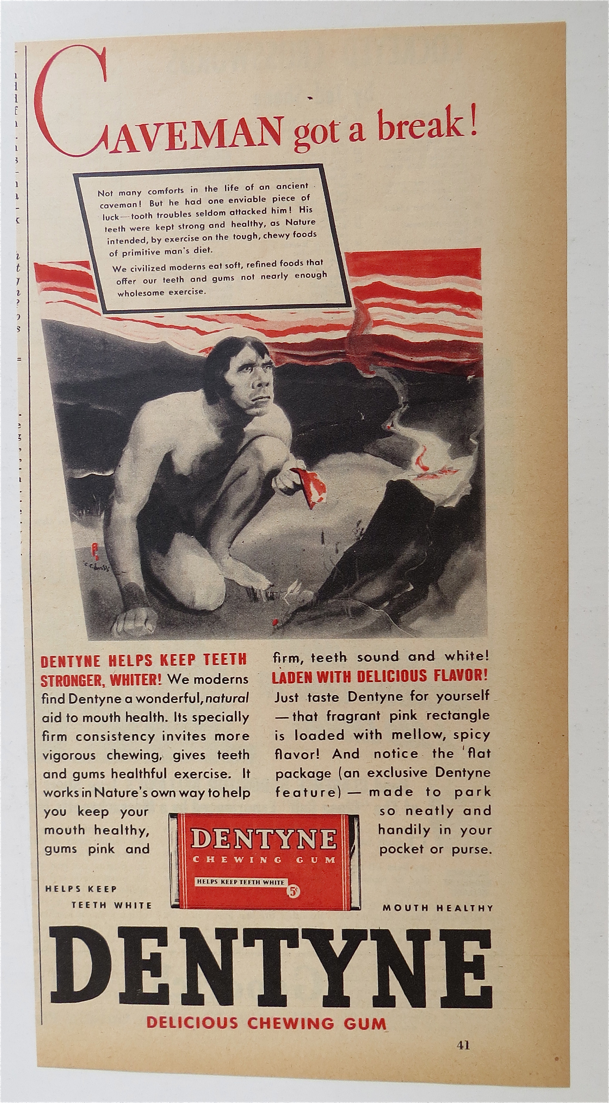 1937 Dentyne Gum with Caveman Got A Break