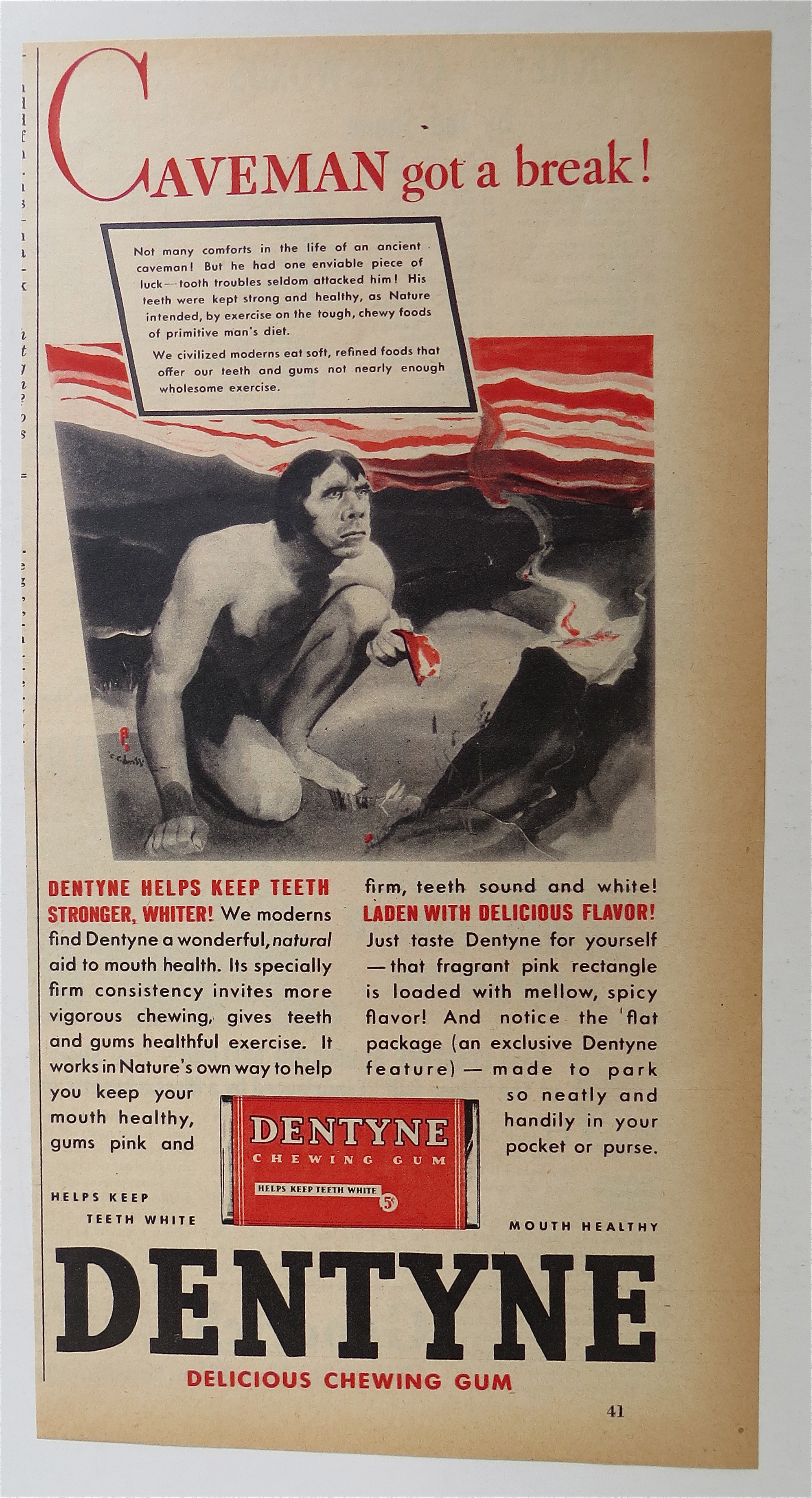 1937 Dentyne Gum with Caveman Got A Break