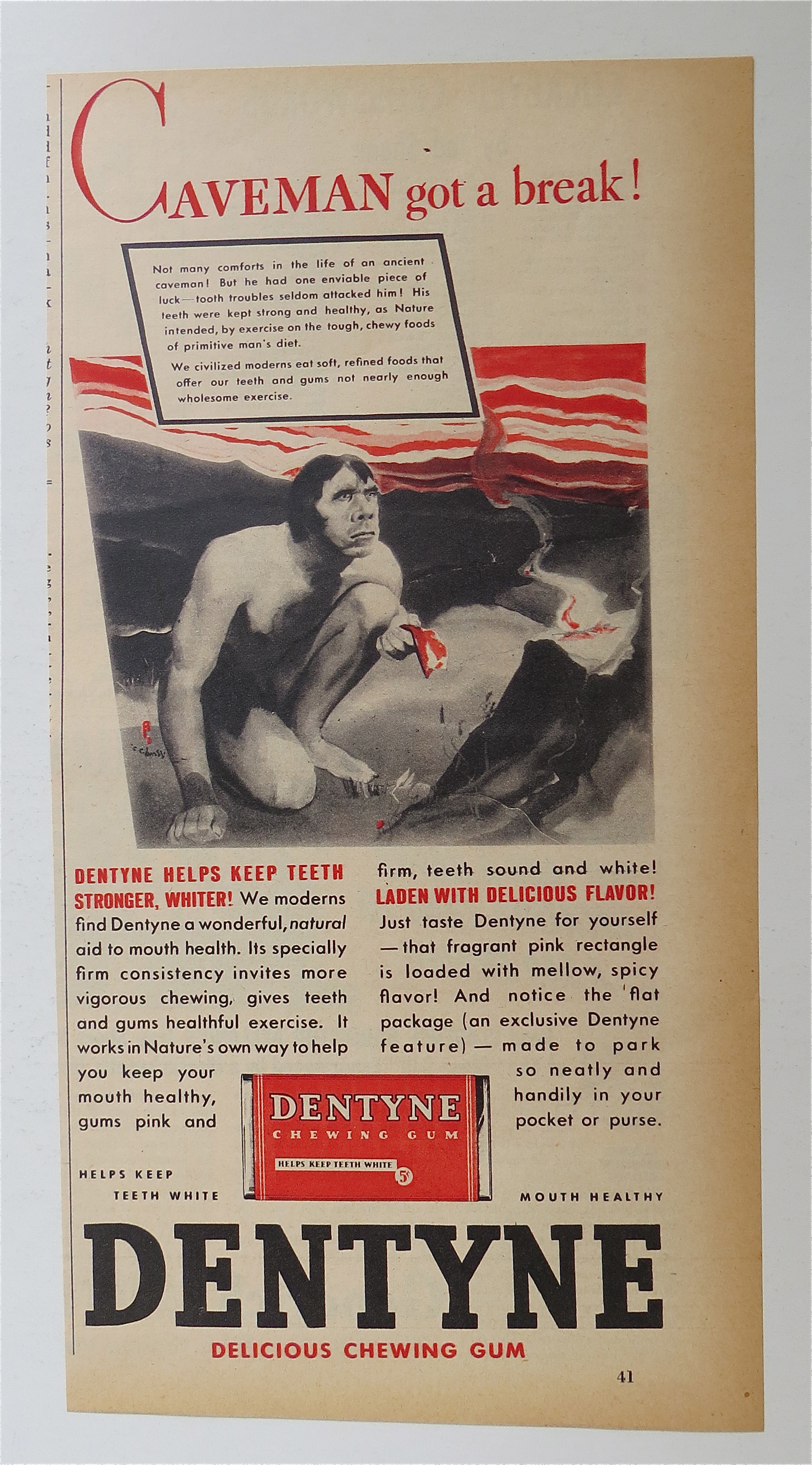 1937 Dentyne Gum with Caveman Got A Break
