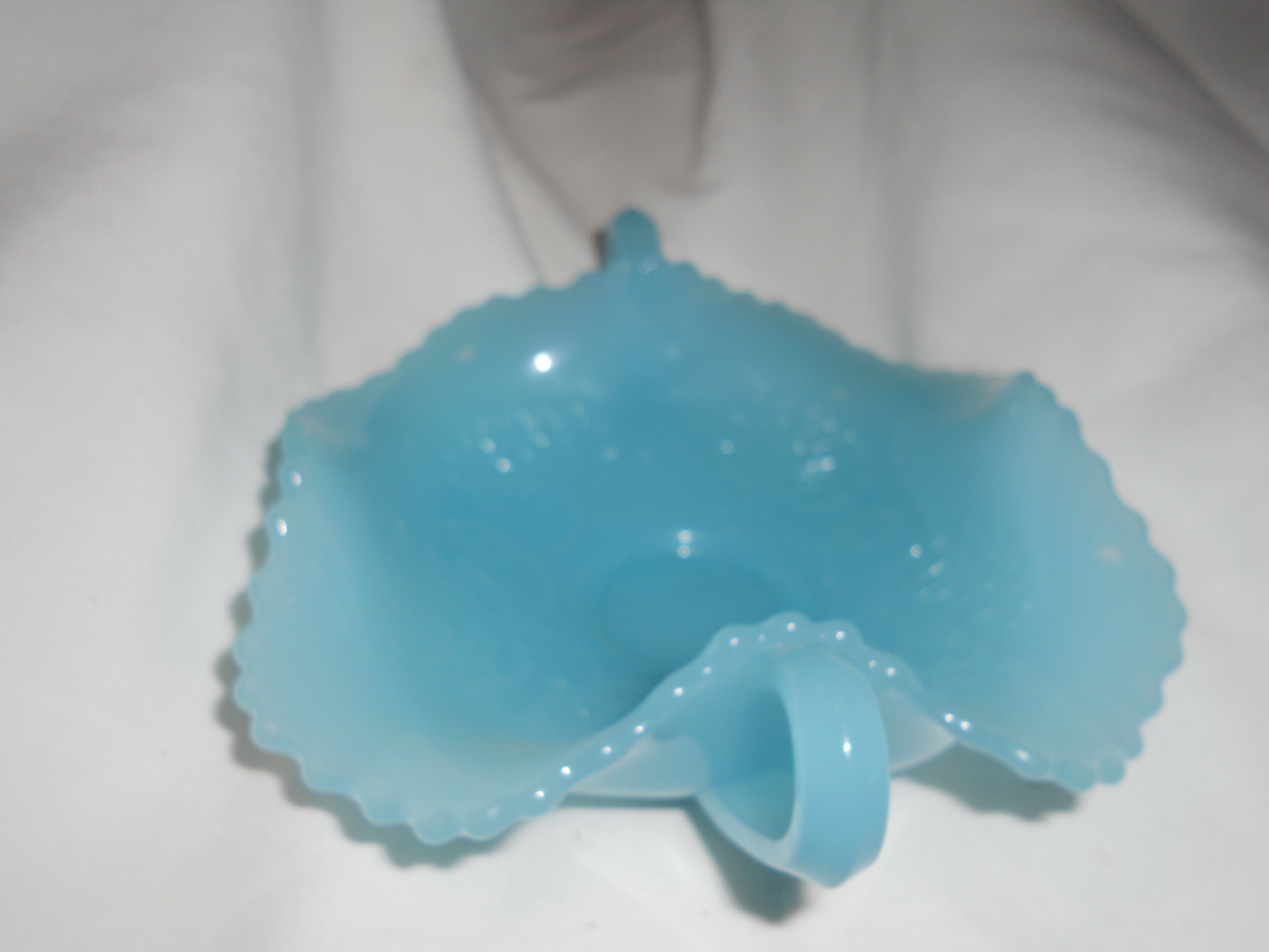 Blue Art Glass Double Handled Dish Bon Bon