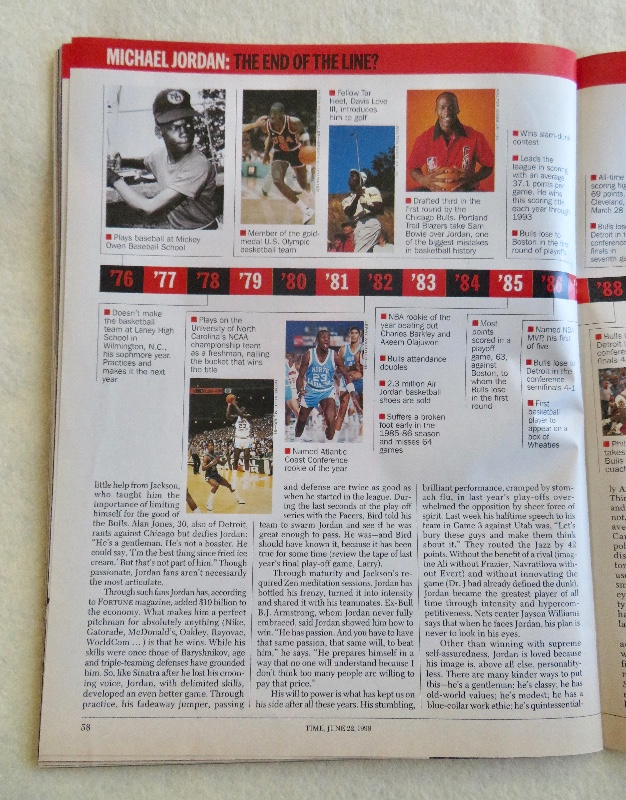 Time Magazine June 22, 1998 Michael Jordan