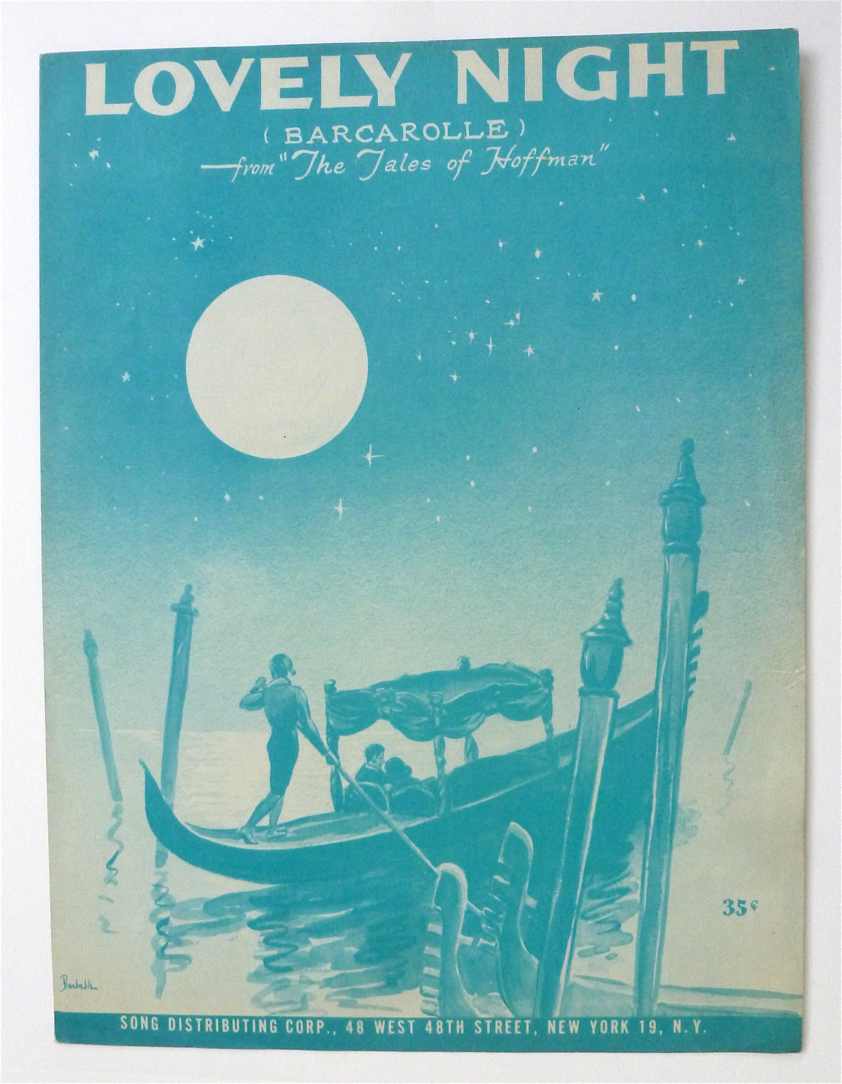 Sheet Music For 1940's Lovely Night (Barcarolle)