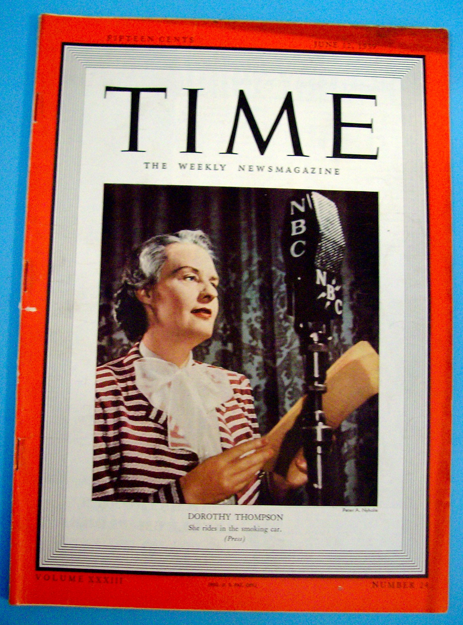 Time Magazine June 12,1939 Dorothy Thompson