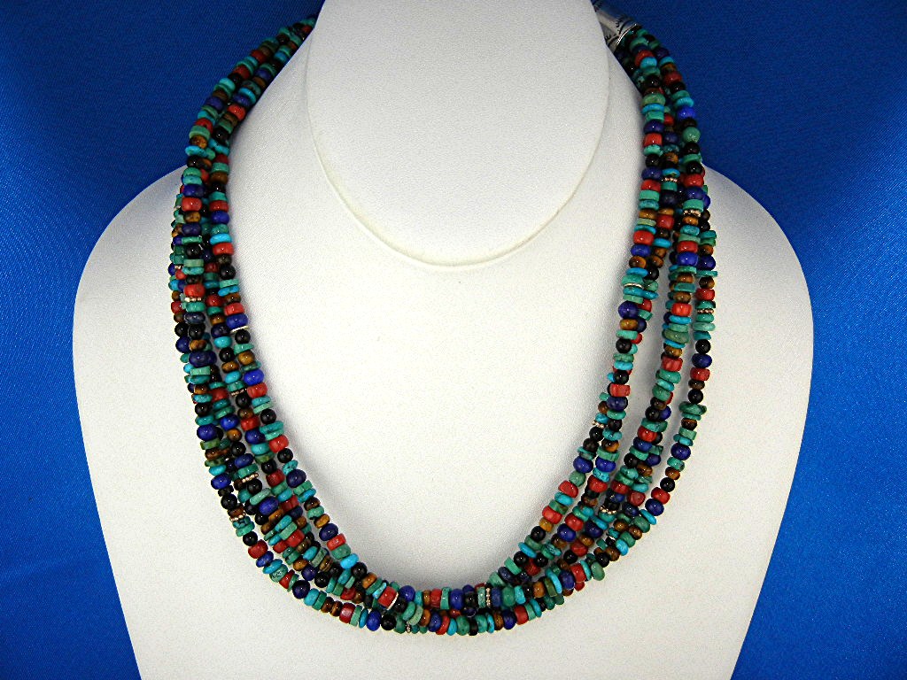 Native American Sterling Silver Turquoise Multi Stone 5