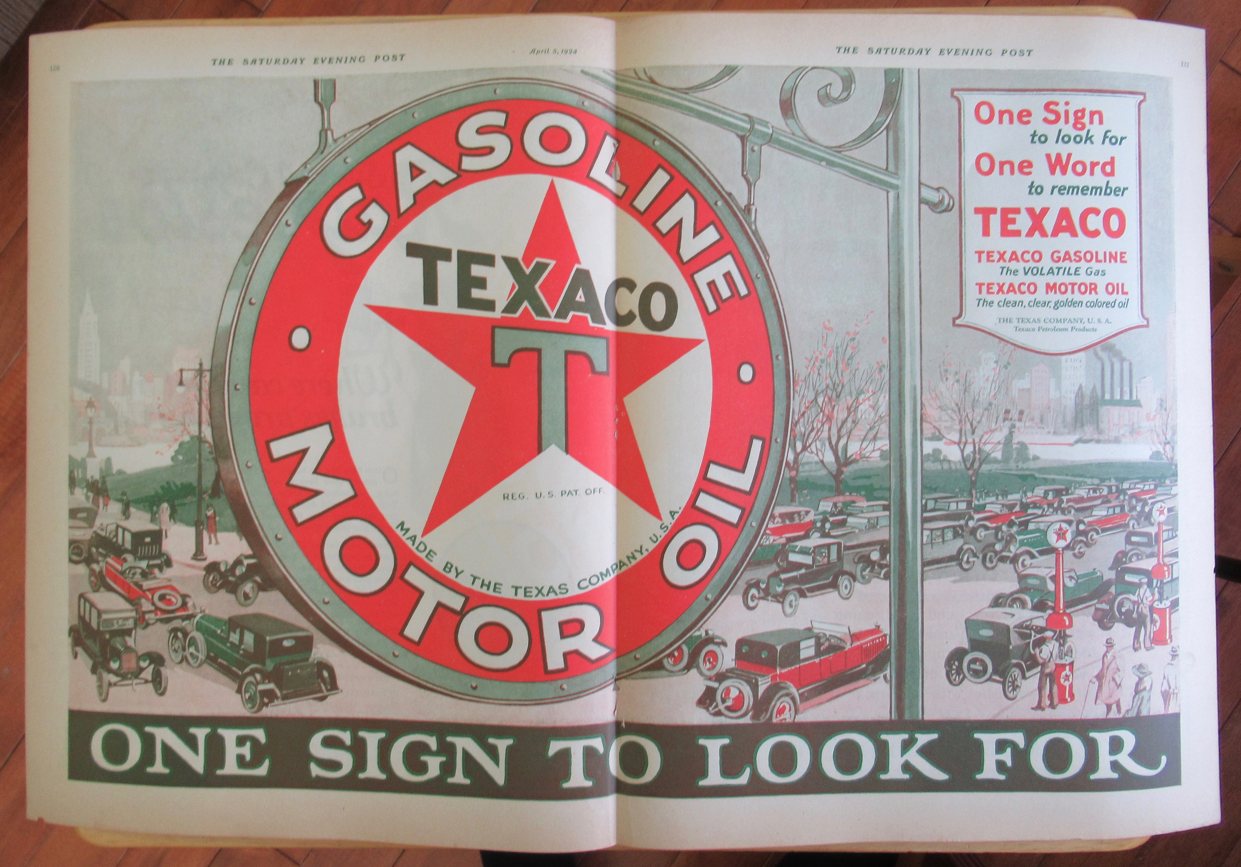 1924 Texaco with Gasoline & Motor Oil