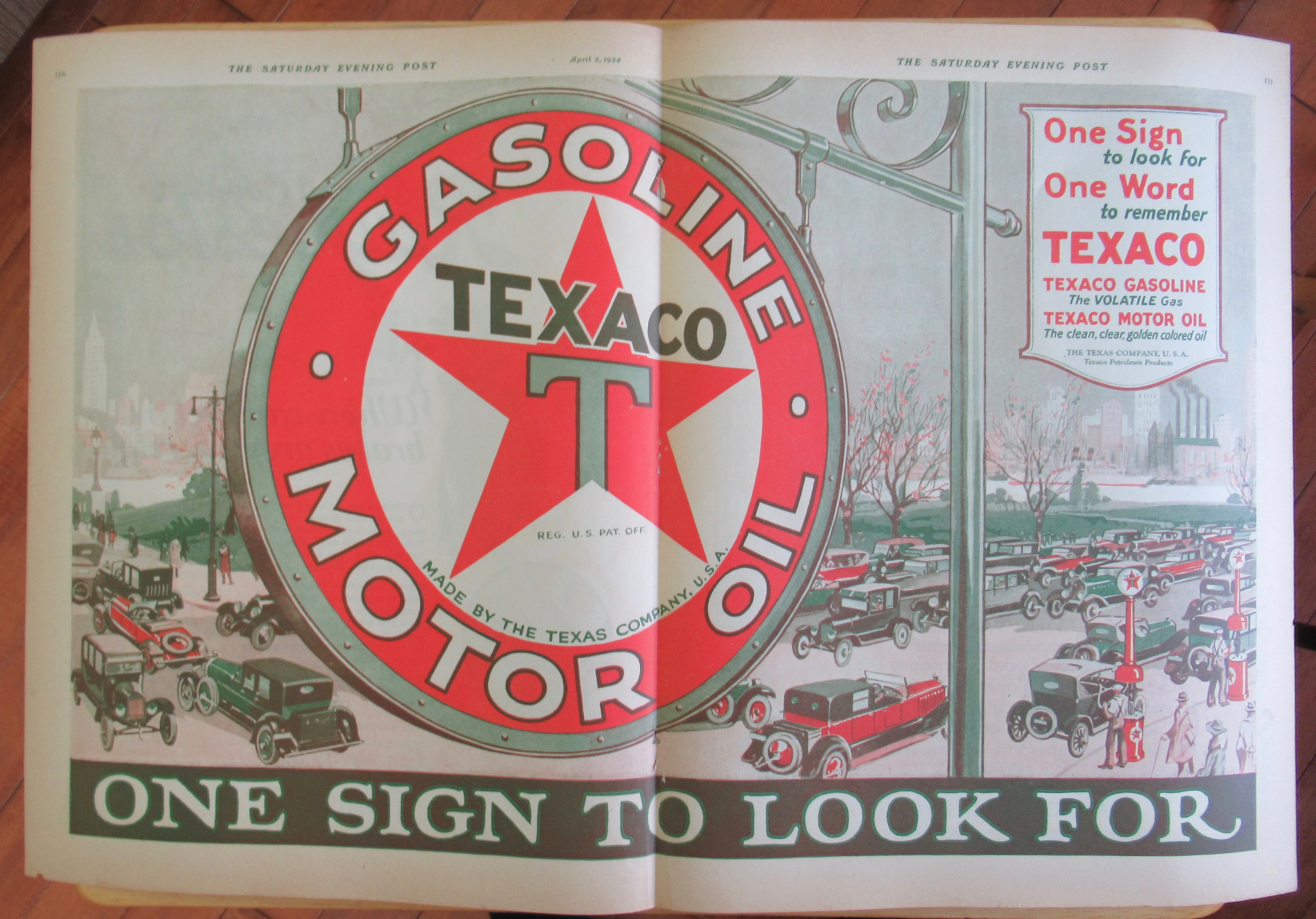 1924 Texaco with Gasoline & Motor Oil
