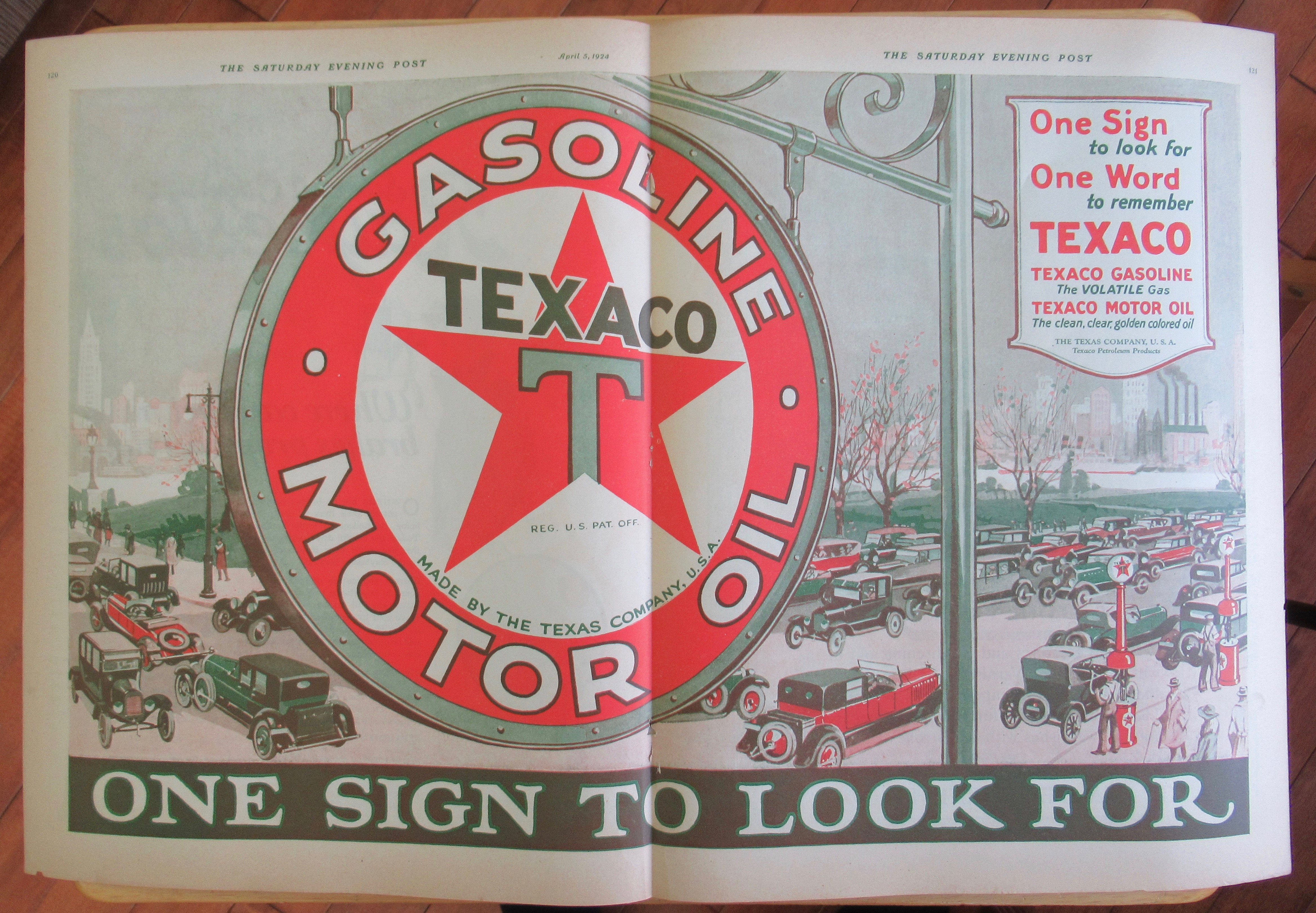 1924 Texaco with Gasoline & Motor Oil