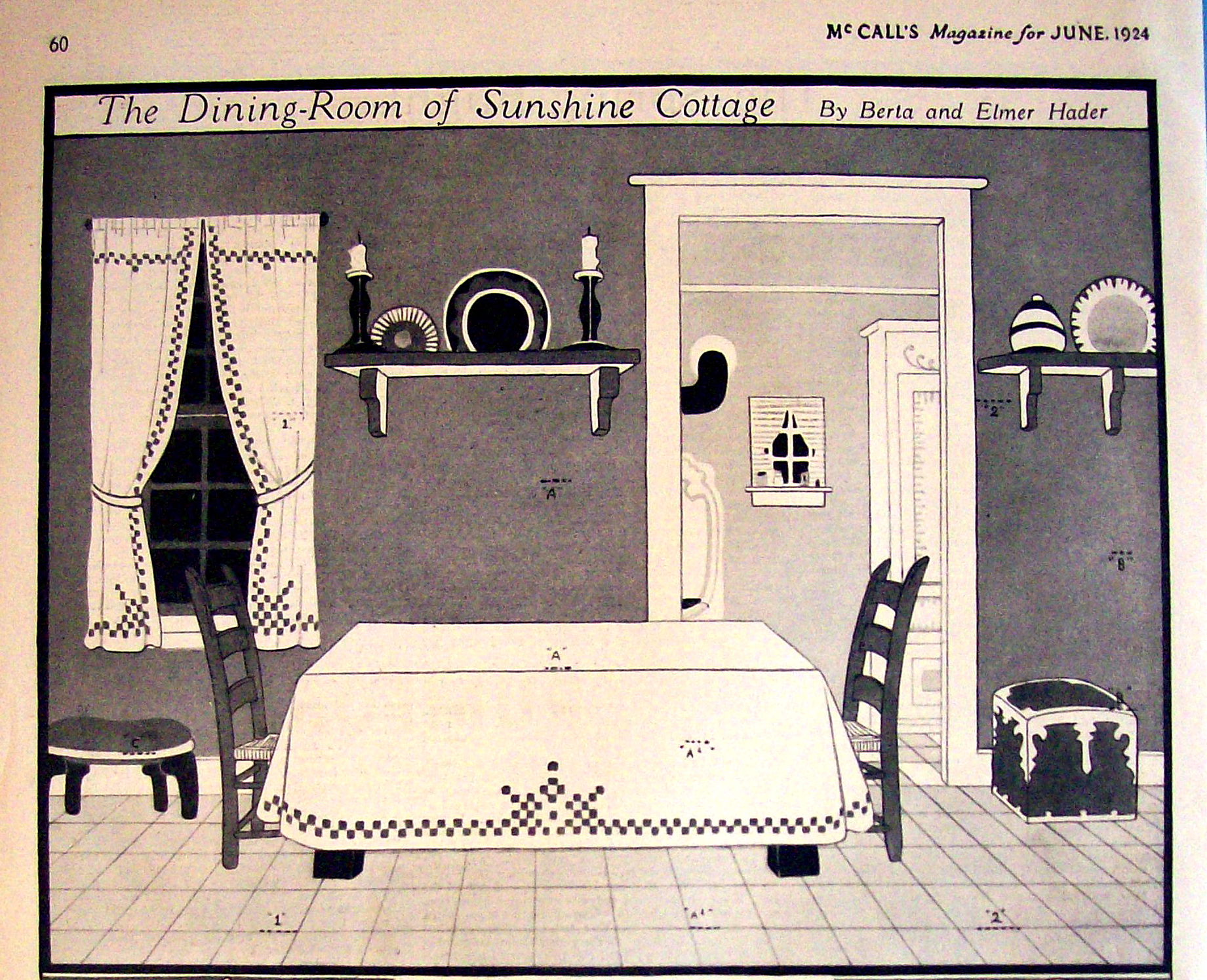 The Dining Room Of Sunshine Cottage Cut Out - June 1924